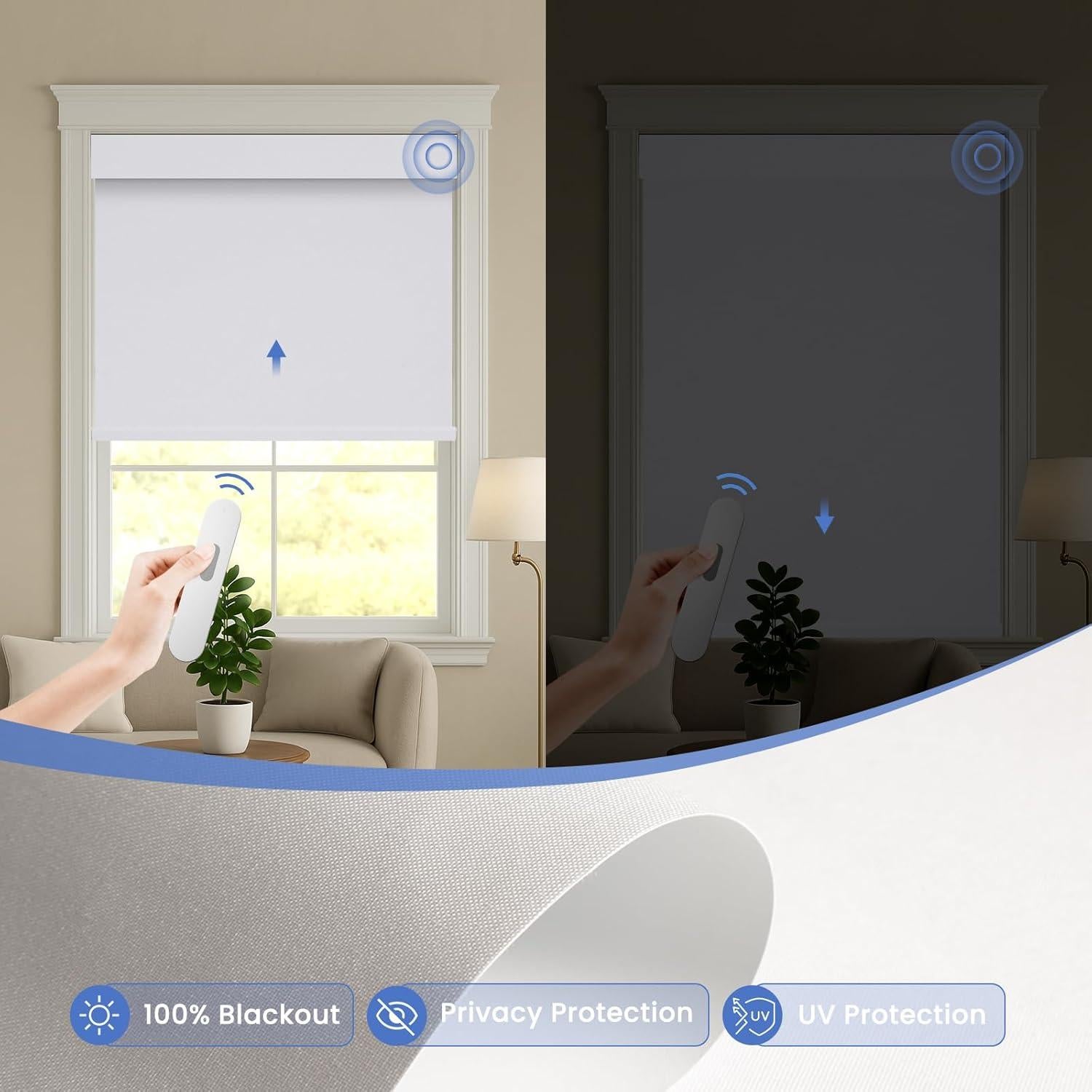 Persianas Motorizadas MANSNIX 88.9x182.9 cm Oscurecimiento Total