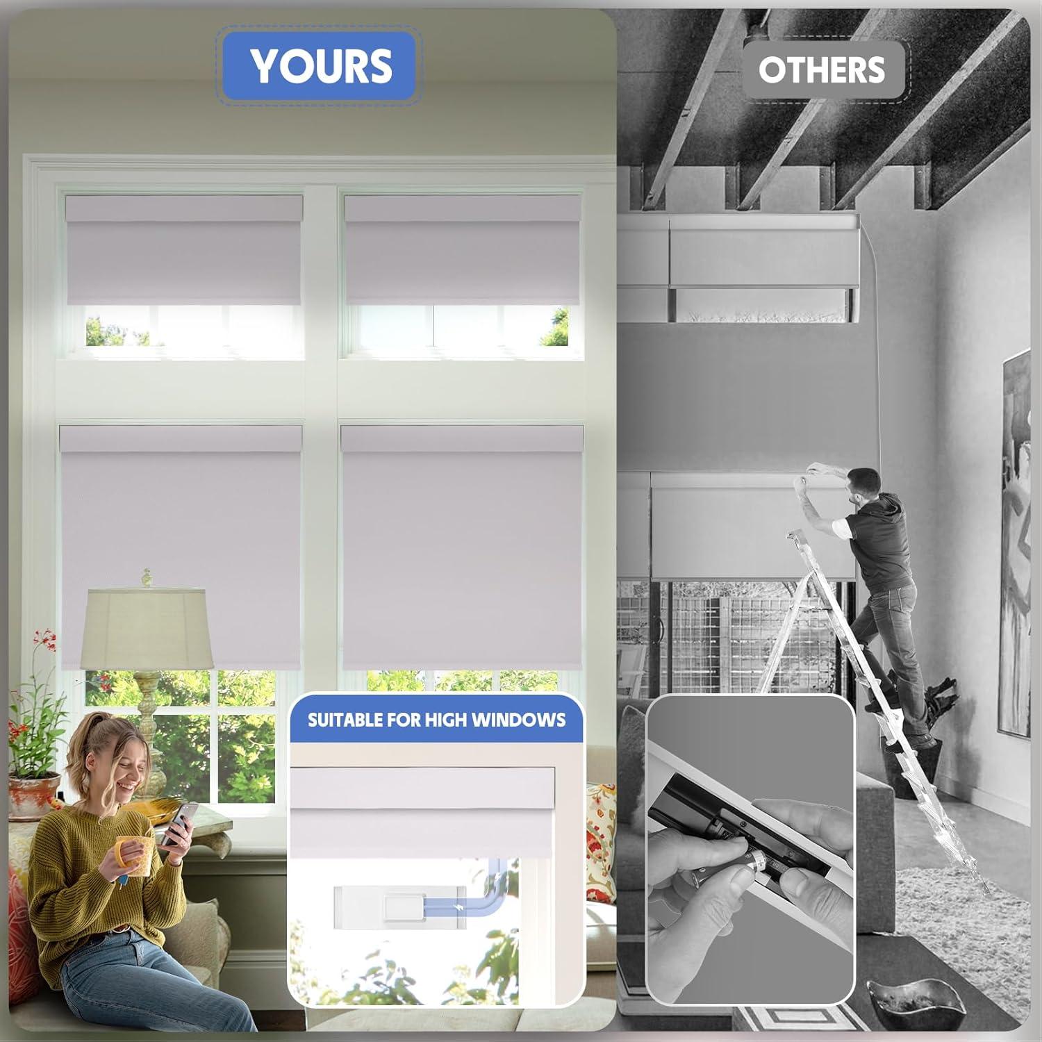 Persianas Motorizadas MANSNIX 88.9x182.9 cm Oscurecimiento Total