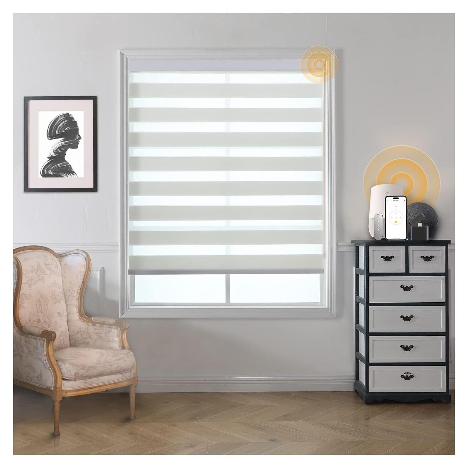 Persianas Zebra Motorizadas MUSCLEAREA 71x183 cm Control Remoto