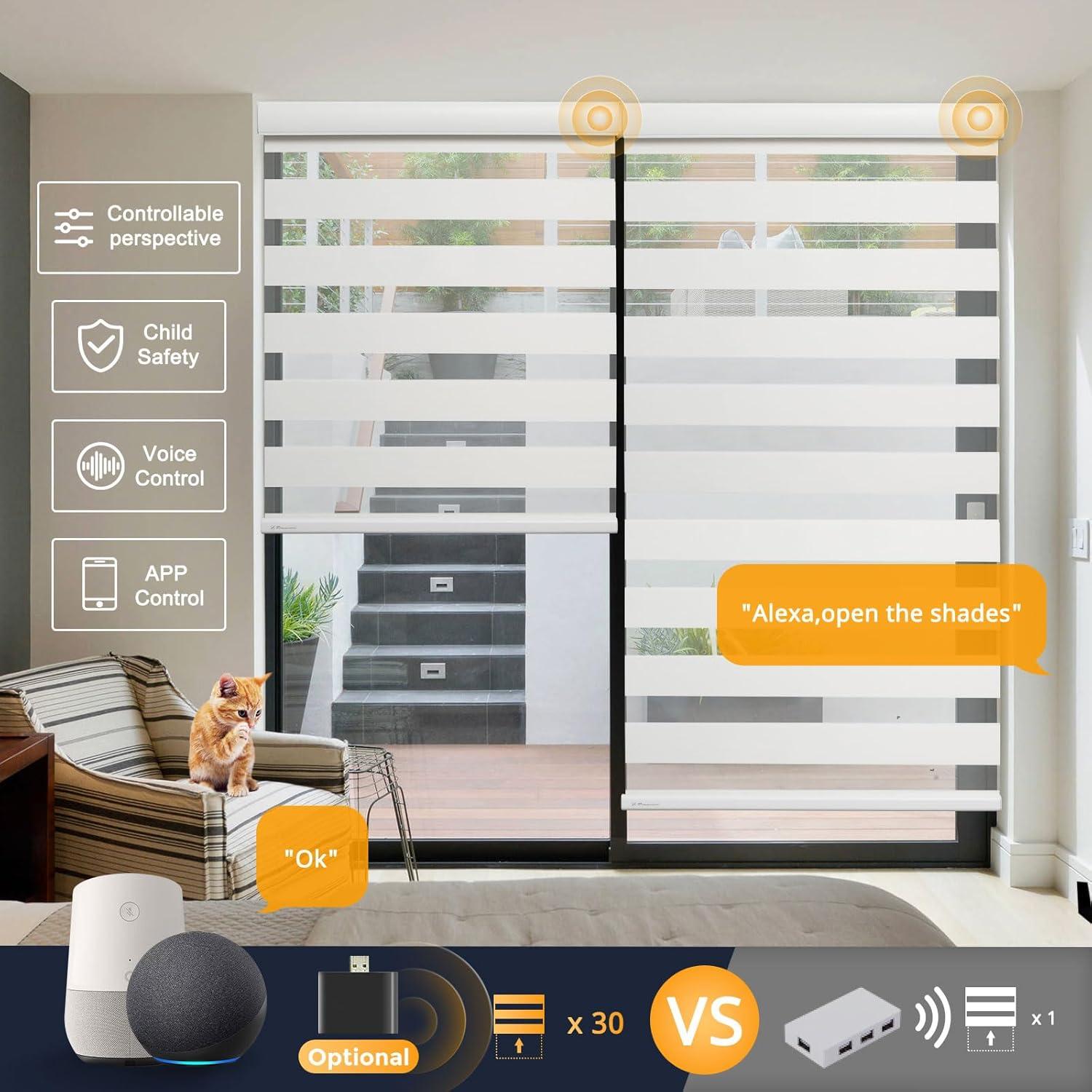 Persianas Zebra Motorizadas MUSCLEAREA 71x183 cm Control Remoto