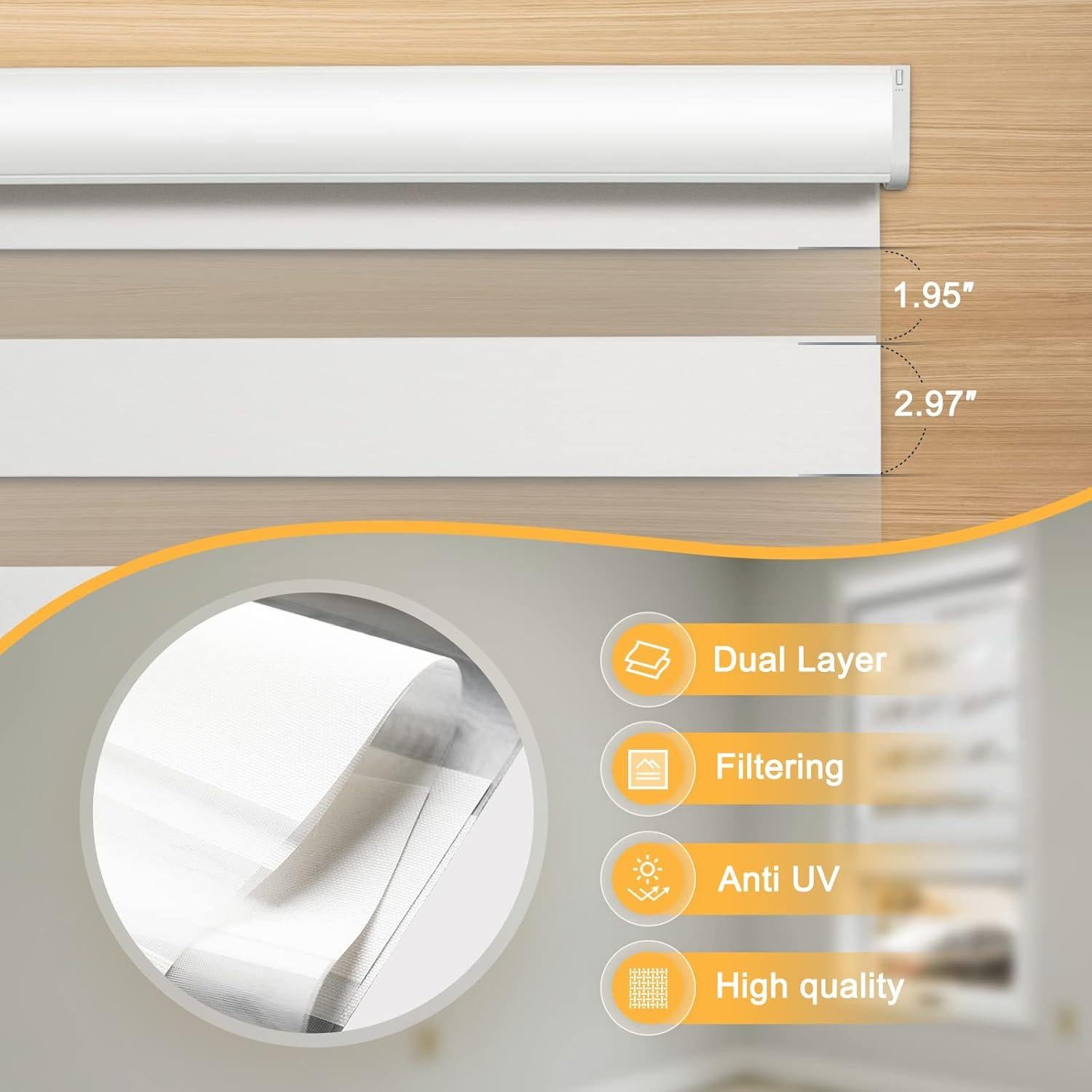 Persianas Zebra Motorizadas MUSCLEAREA 71x183 cm Control Remoto