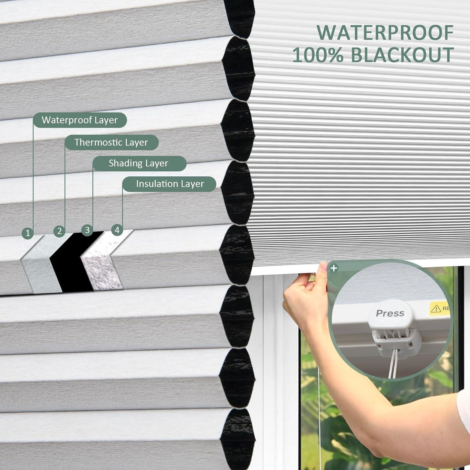 Persianas Celulares Blackout Blankendon 99x162 cm Blancas