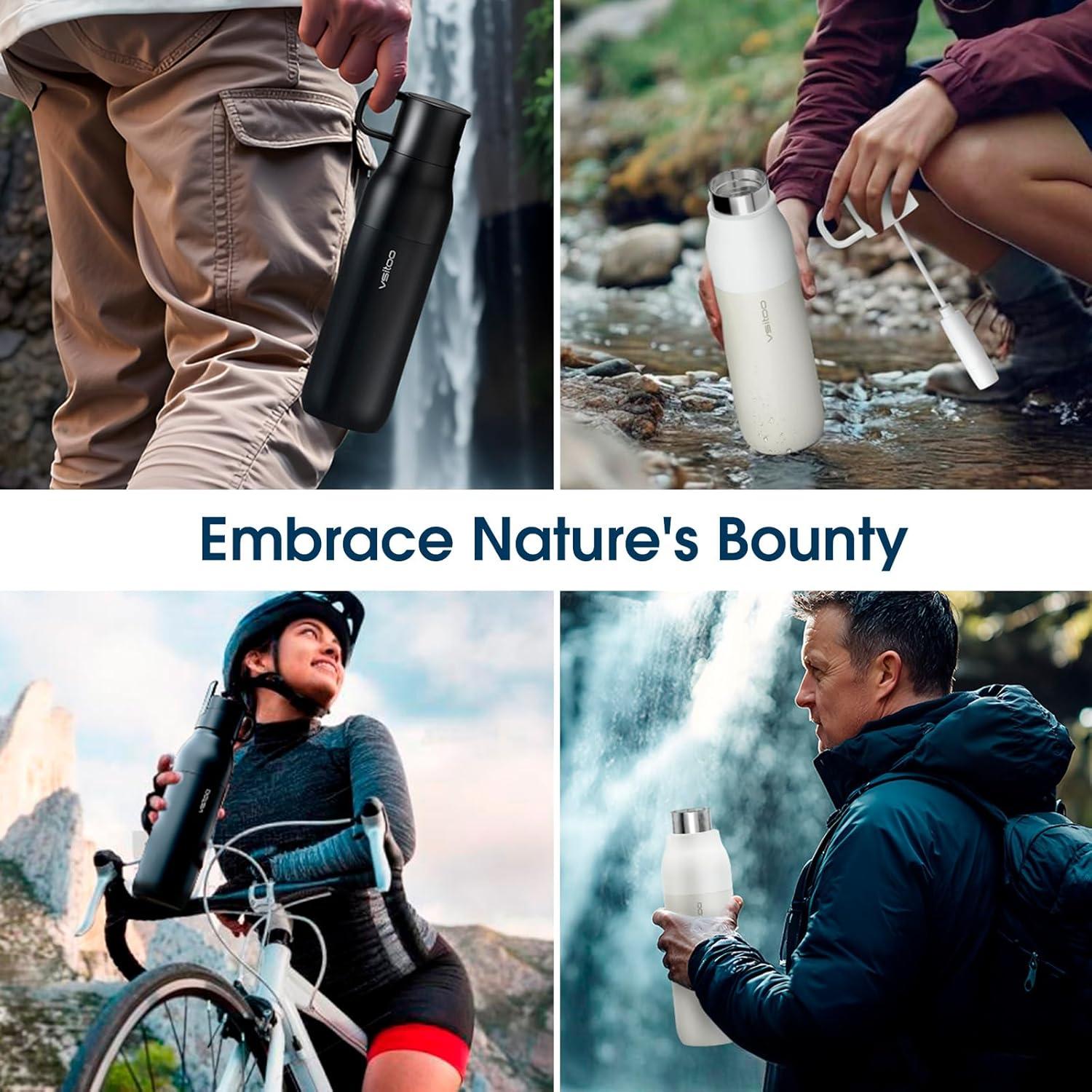 Botella Purificadora de Agua Vsitoo 25 oz Acero Inoxidable