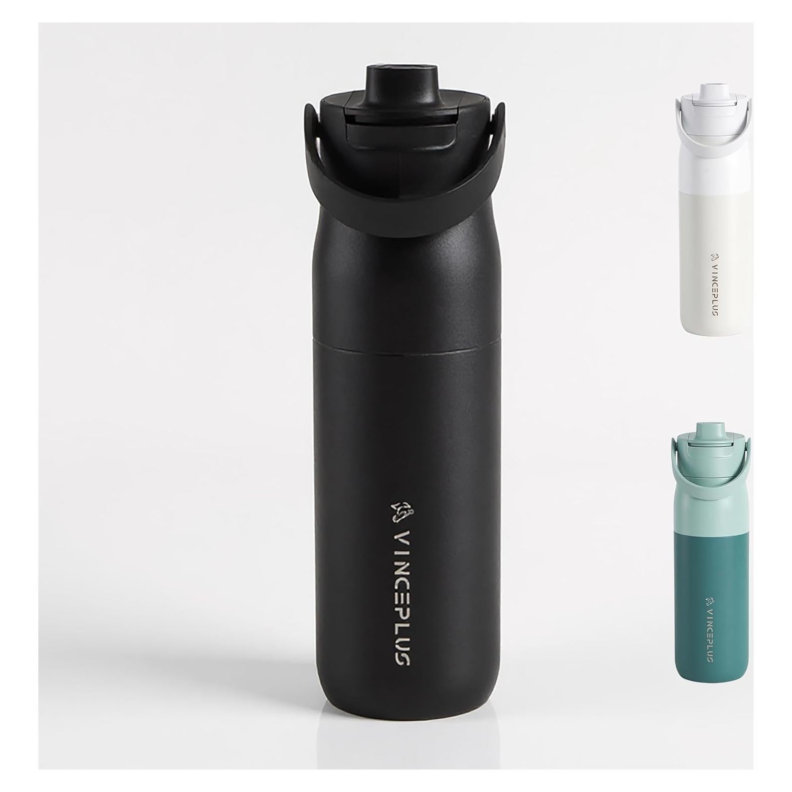 Botella de Agua Aislada VINCEPLUS 1006 ml Negra - Doble Pared