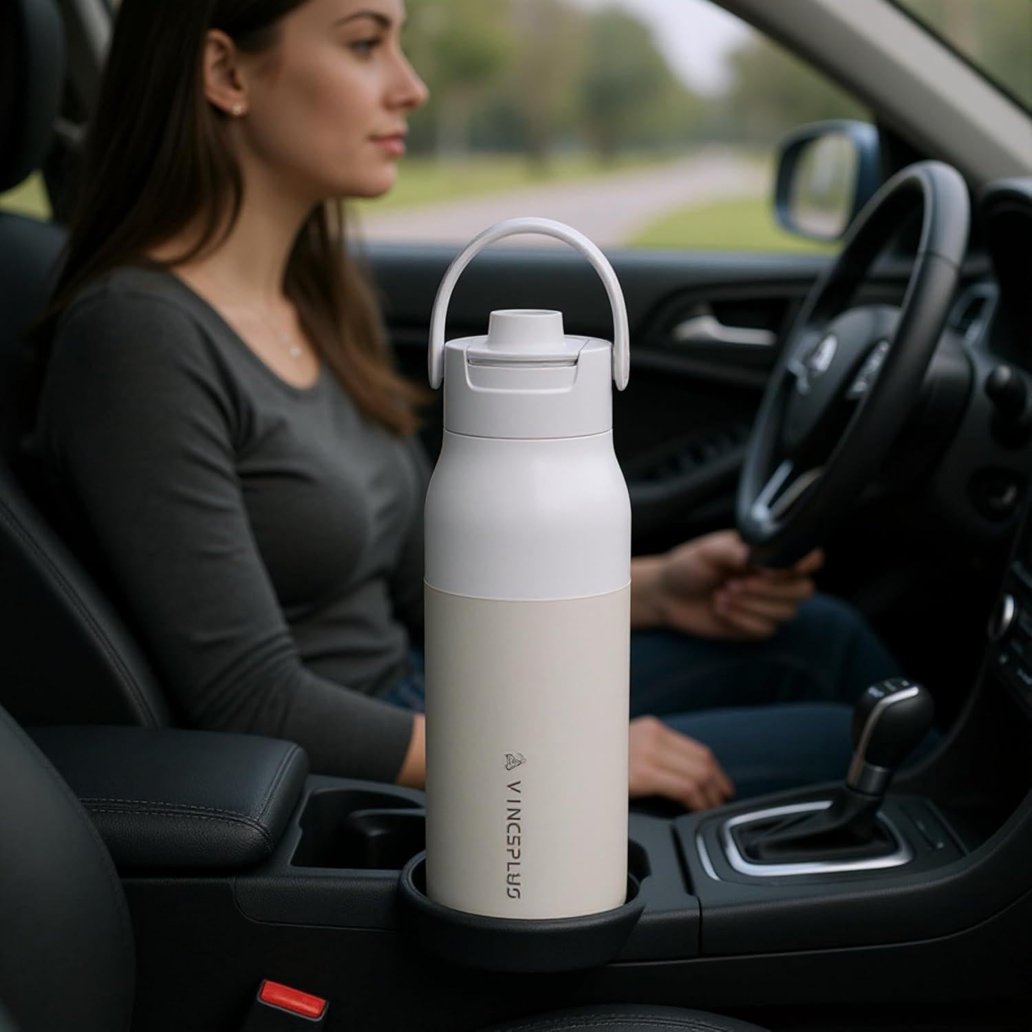 Botella de Agua Aislada VINCEPLUS 1006 ml Negra - Doble Pared