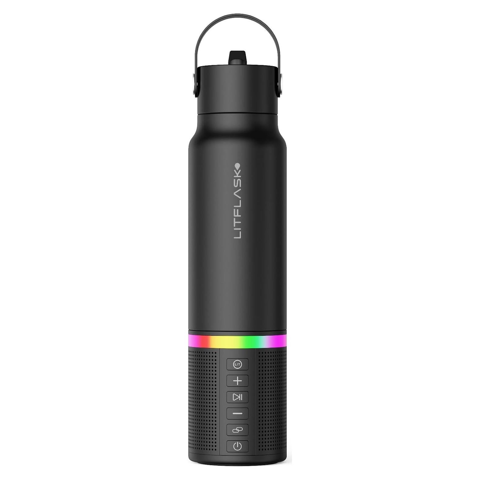 Botella de Agua Inteligente LitFlask 20oz con Altavoz y Cargador