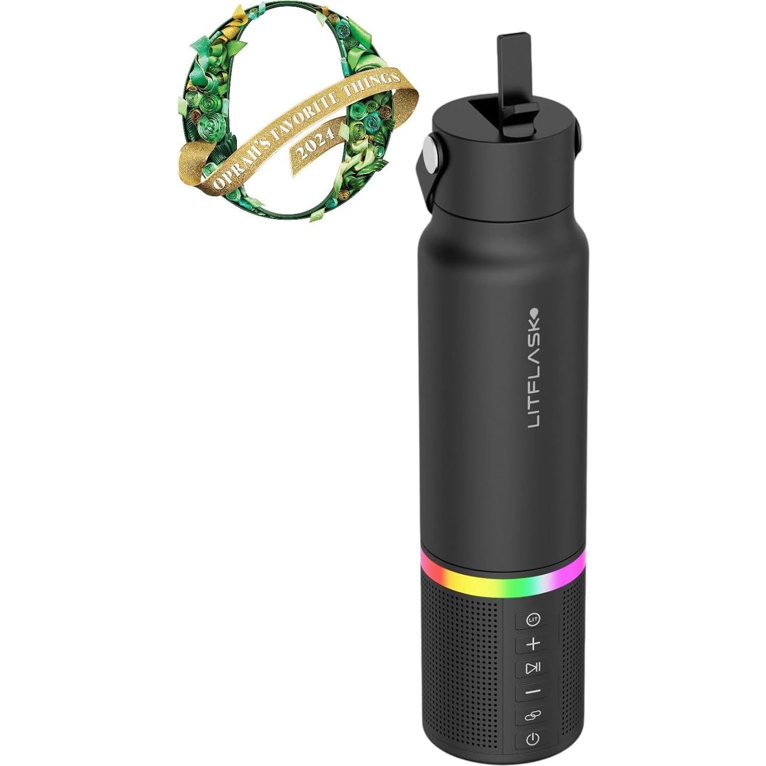 Botella de Agua Inteligente LitFlask 20oz con Altavoz y Cargador