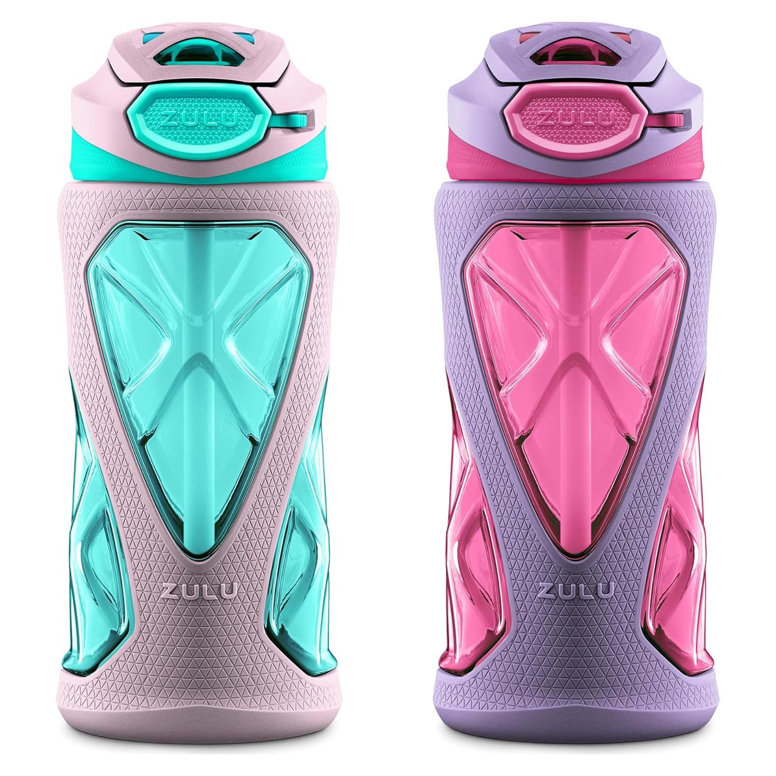 Botella de Agua ZULU Torque 16oz Rosa 2-Pack a Prueba de Fugas