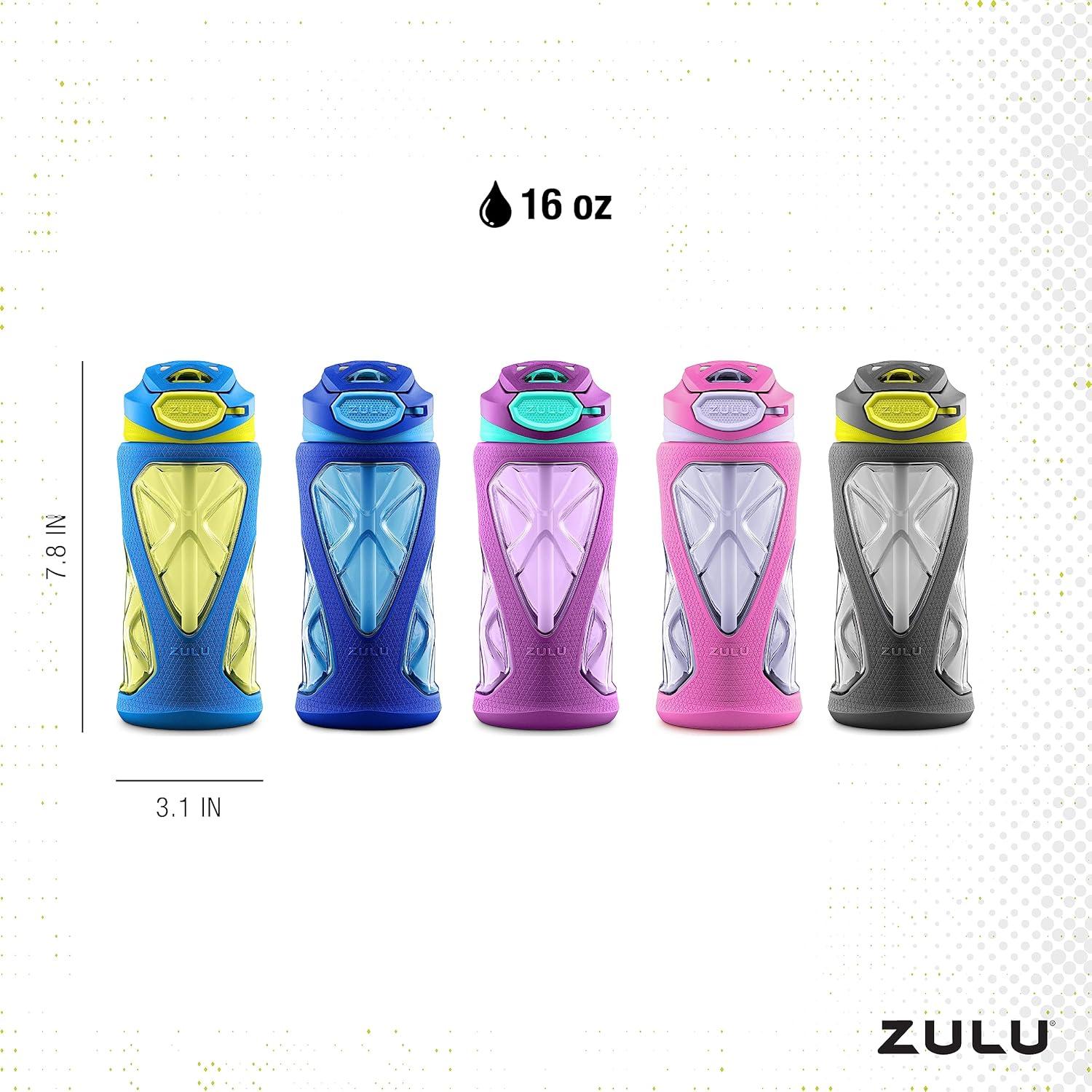 Botella de Agua ZULU Torque 16oz Rosa 2-Pack a Prueba de Fugas