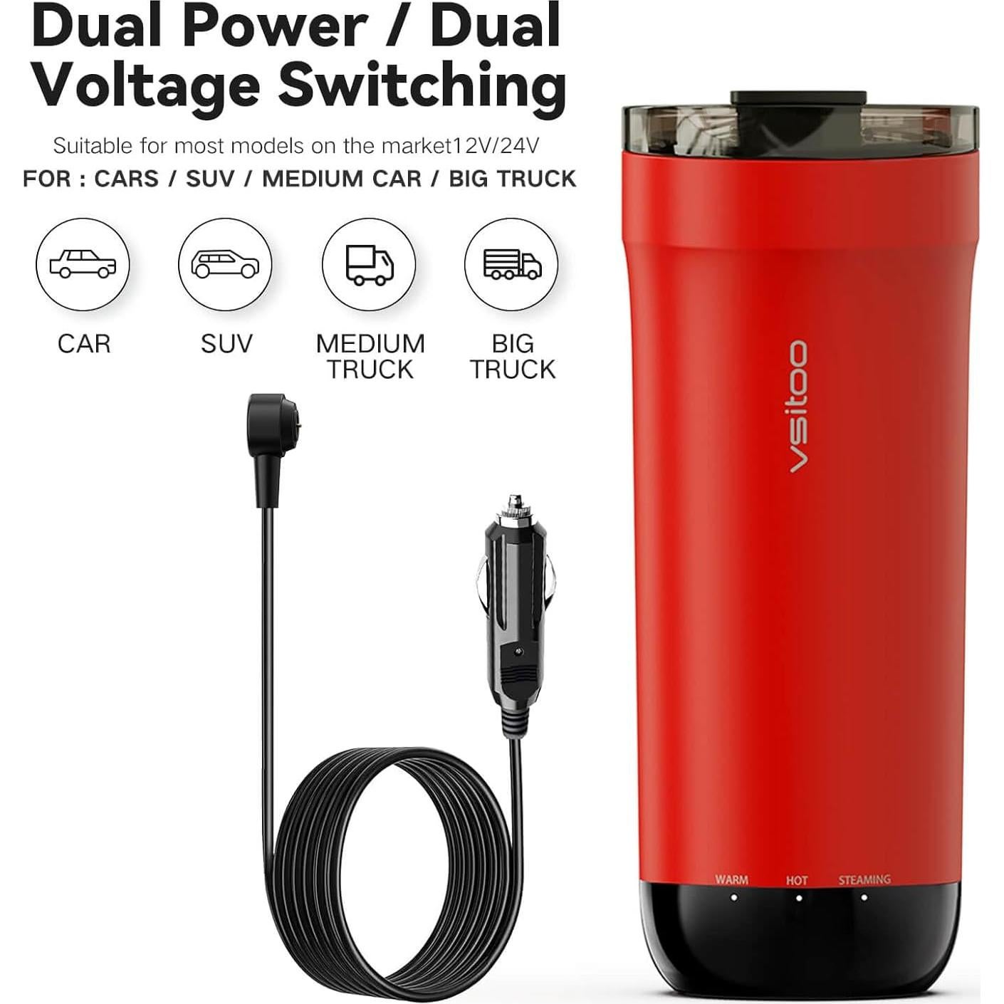 Taza de Viaje Inteligente VSITOO S5 Autocalentable 480 ml Rojo