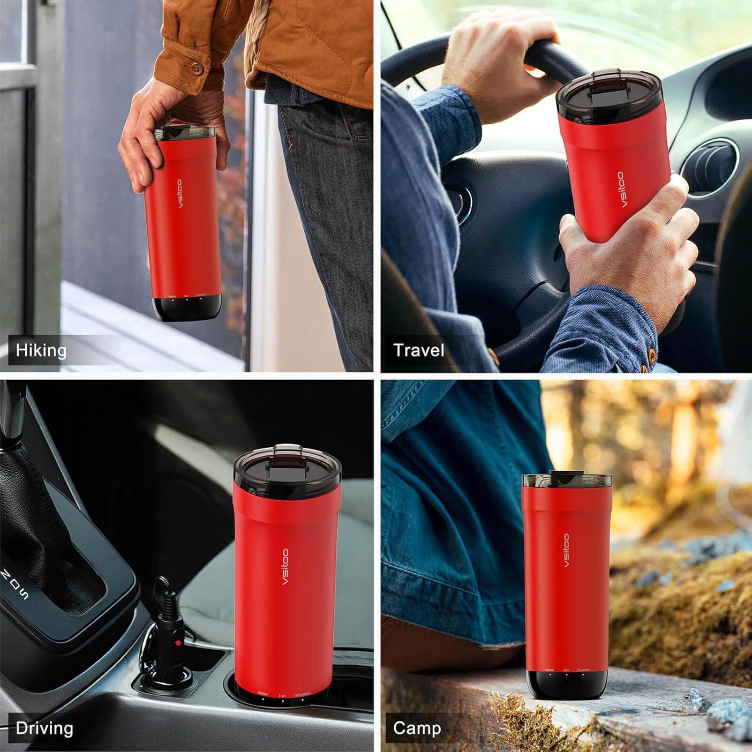 Taza de Viaje Inteligente VSITOO S5 Autocalentable 480 ml Rojo