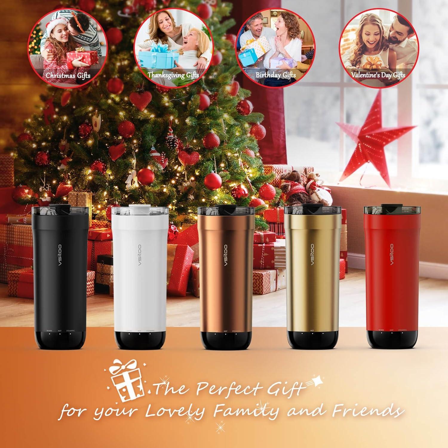 Taza de Viaje Inteligente VSITOO S5 Autocalentable 480 ml Rojo