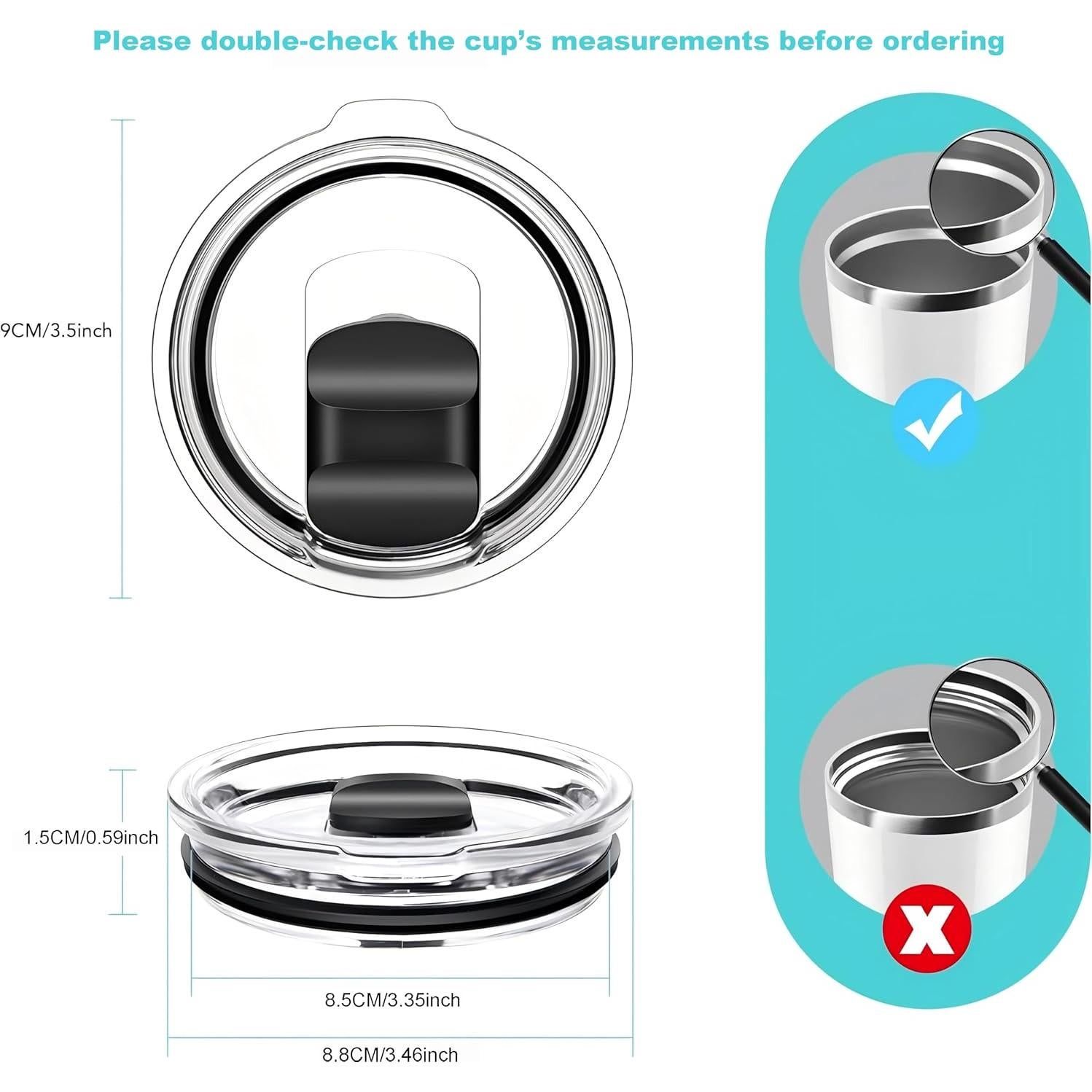 Tapa Magnética Deslizante SOONSURE para Tazas Ember 14oz - 2 Piezas