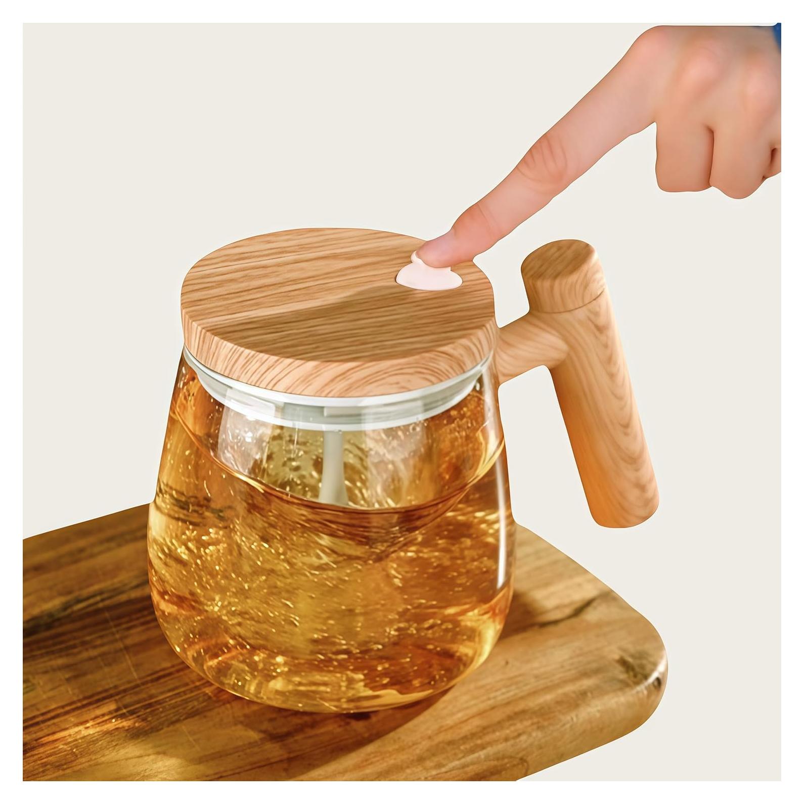 Taza Automezcladora NeovaHome 400ml Vidrio Borosilicato