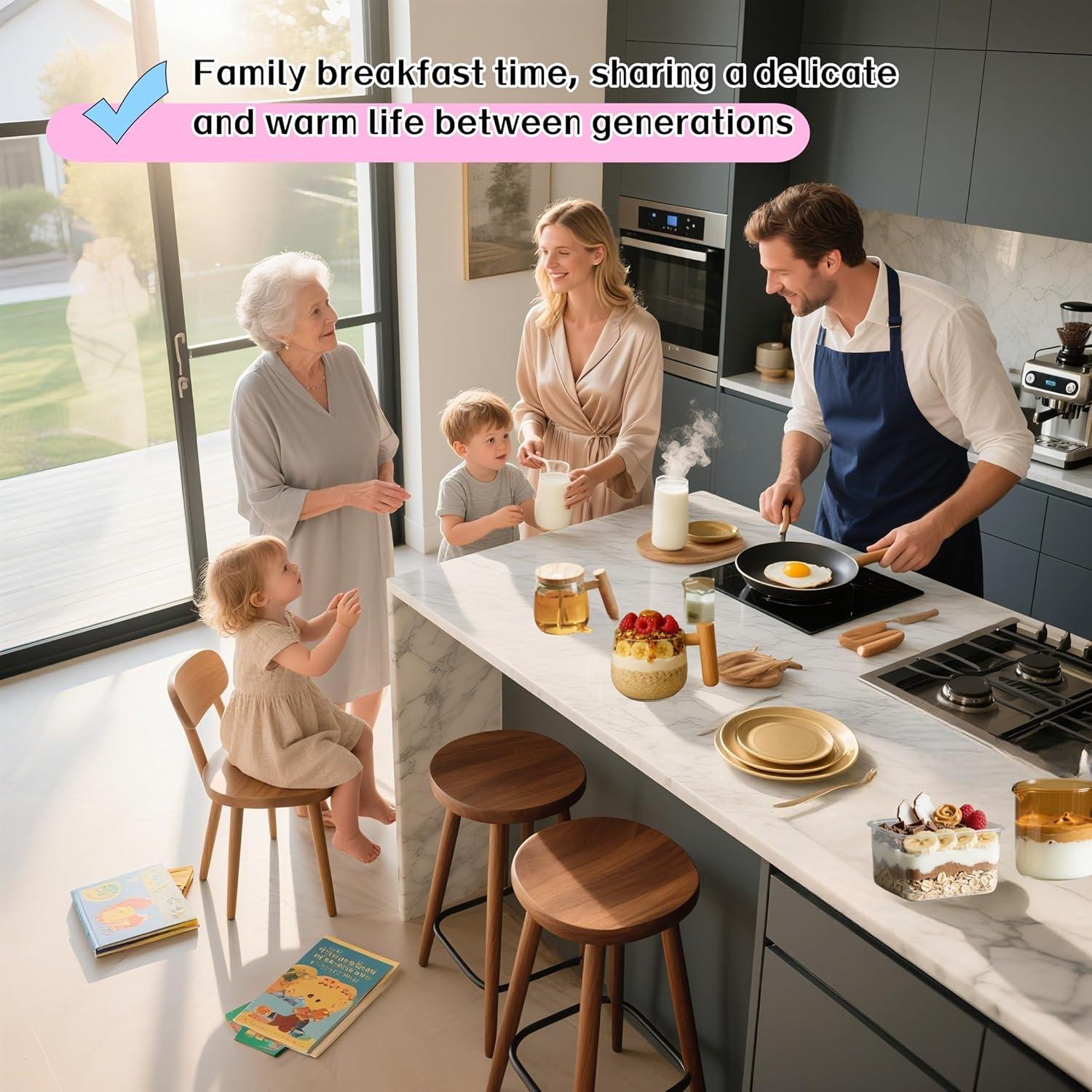 Taza Automezcladora NeovaHome 400ml Vidrio Borosilicato