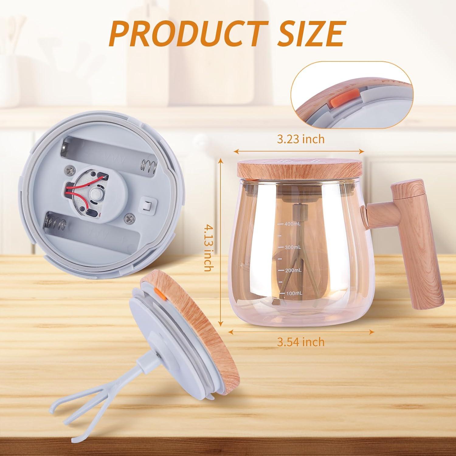 Taza Automezcladora NeovaHome 400ml Vidrio Borosilicato