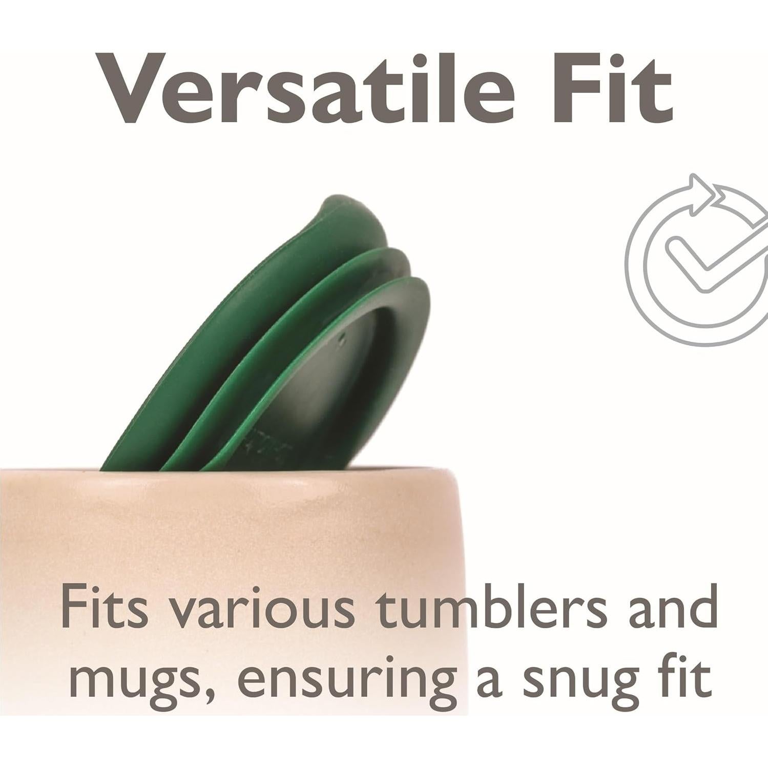 Tapa de Silicona PortaVia Mediana Verde para Tazas y Botellas