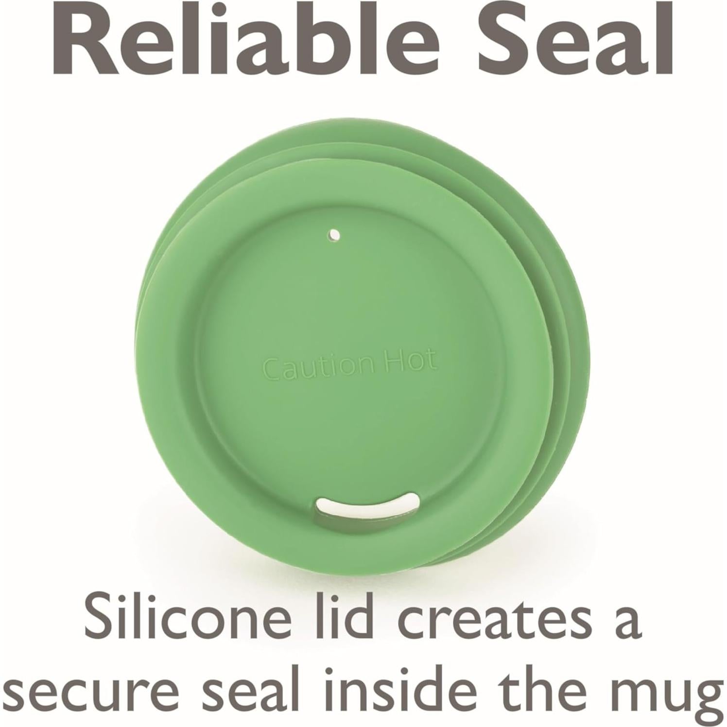Tapa de Silicona PortaVia Mediana Verde para Tazas y Botellas