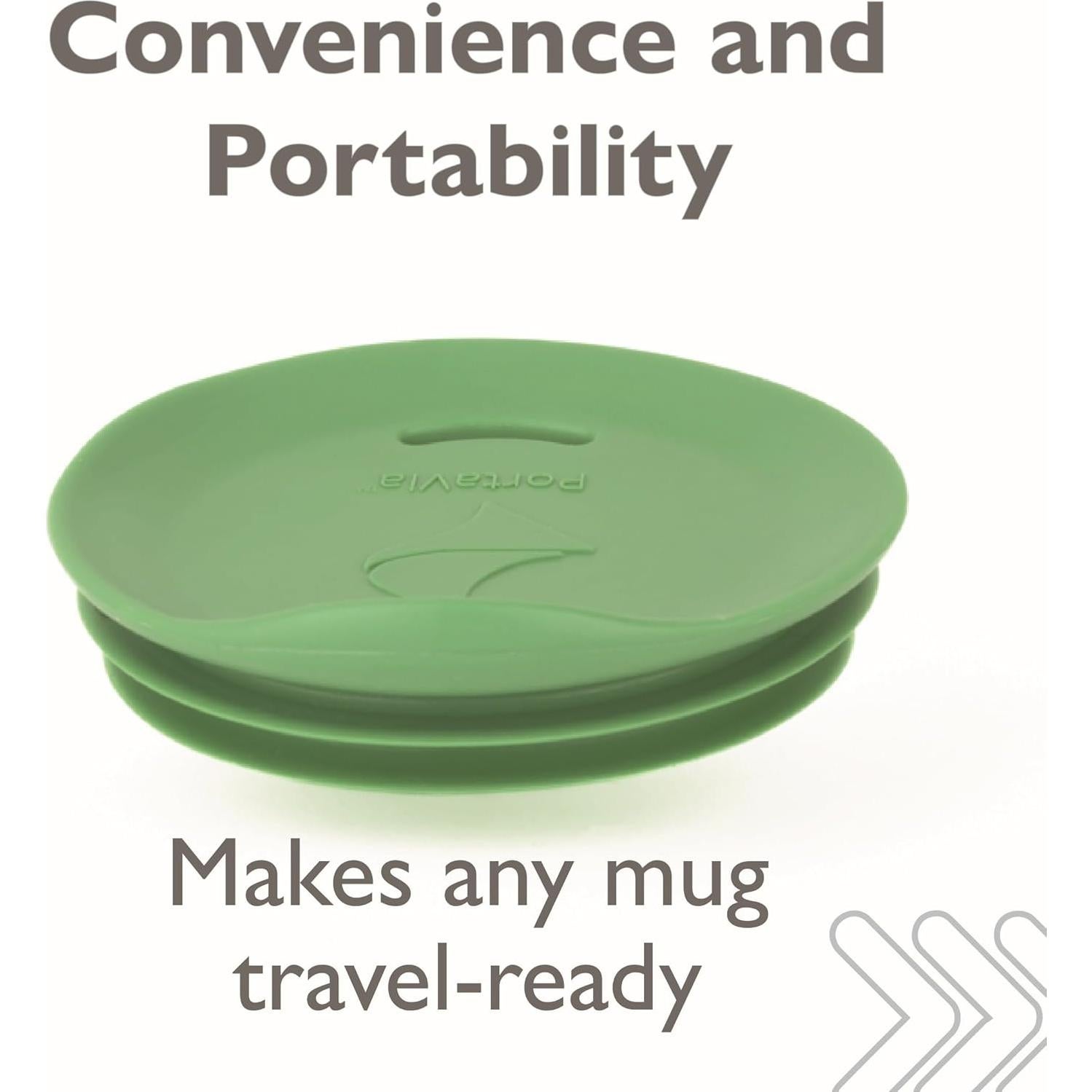 Tapa de Silicona PortaVia Mediana Verde para Tazas y Botellas