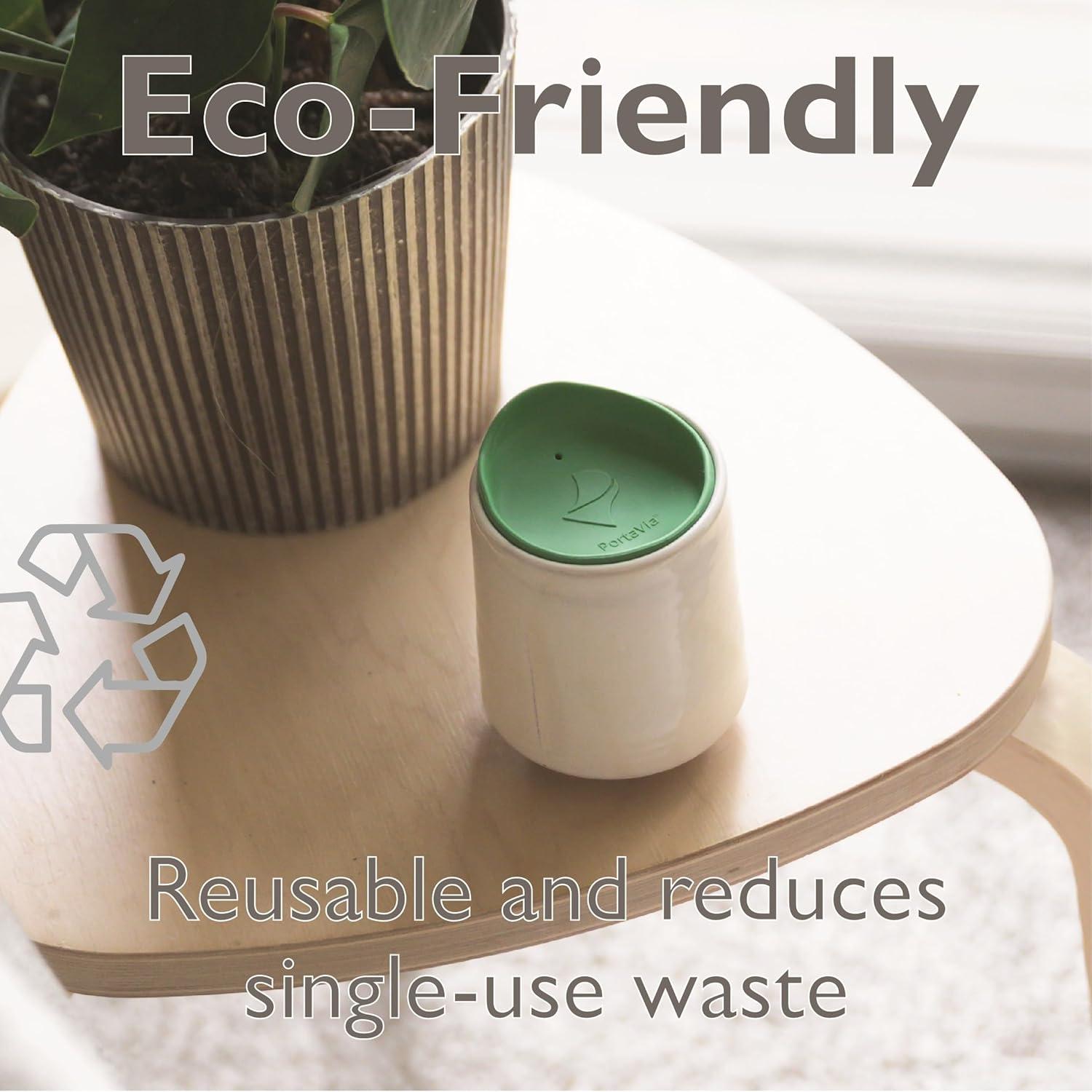 Tapa de Silicona PortaVia Mediana Verde para Tazas y Botellas