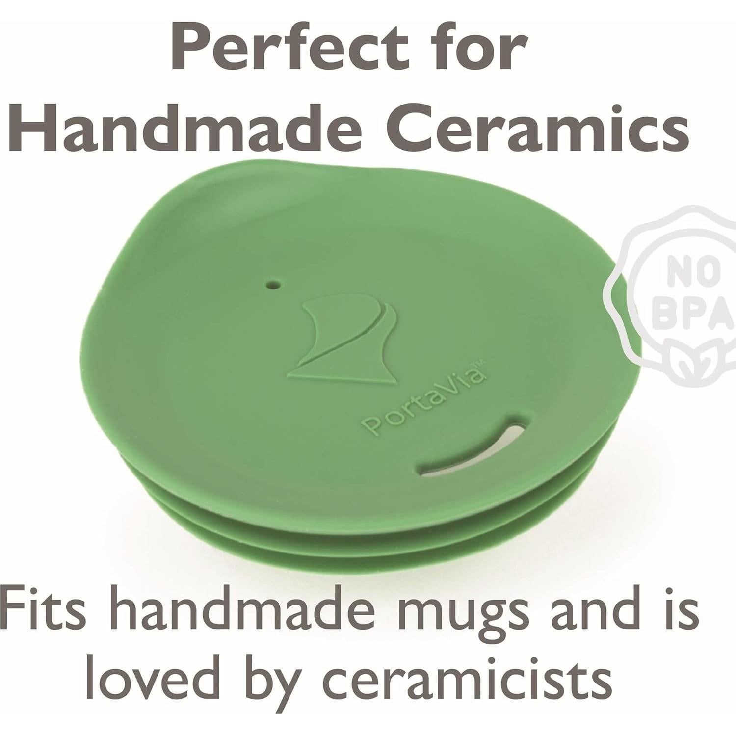 Tapa de Silicona PortaVia Mediana Verde para Tazas y Botellas