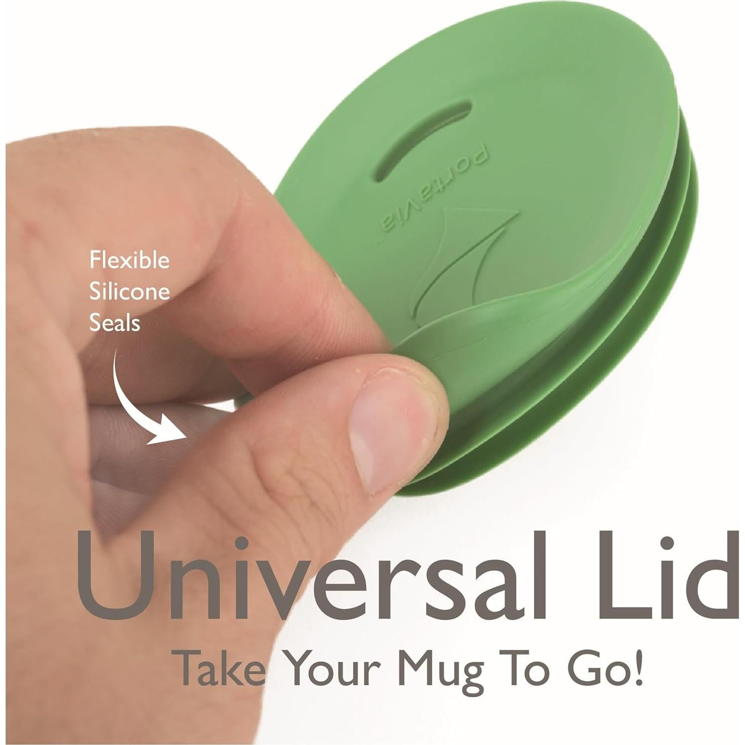 Tapa de Silicona PortaVia Mediana Verde para Tazas y Botellas