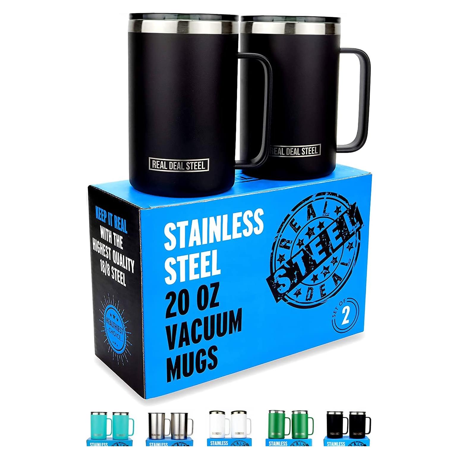 Taza Aislada Doble Pared Real Deal Steel - Set de 2, 590 ml