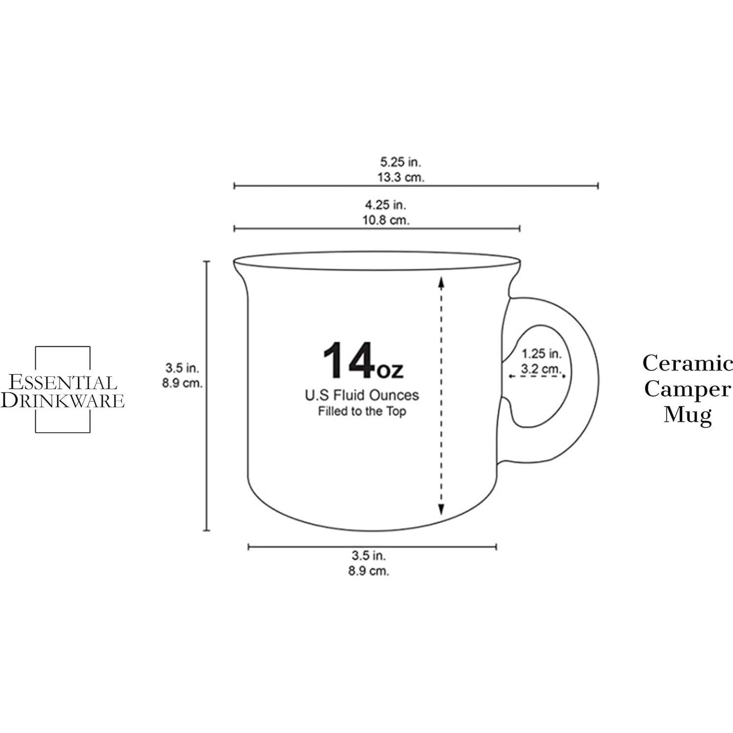 Set de 4 tazas de cerámica azul moteadas 396ml - Essential Drinkware