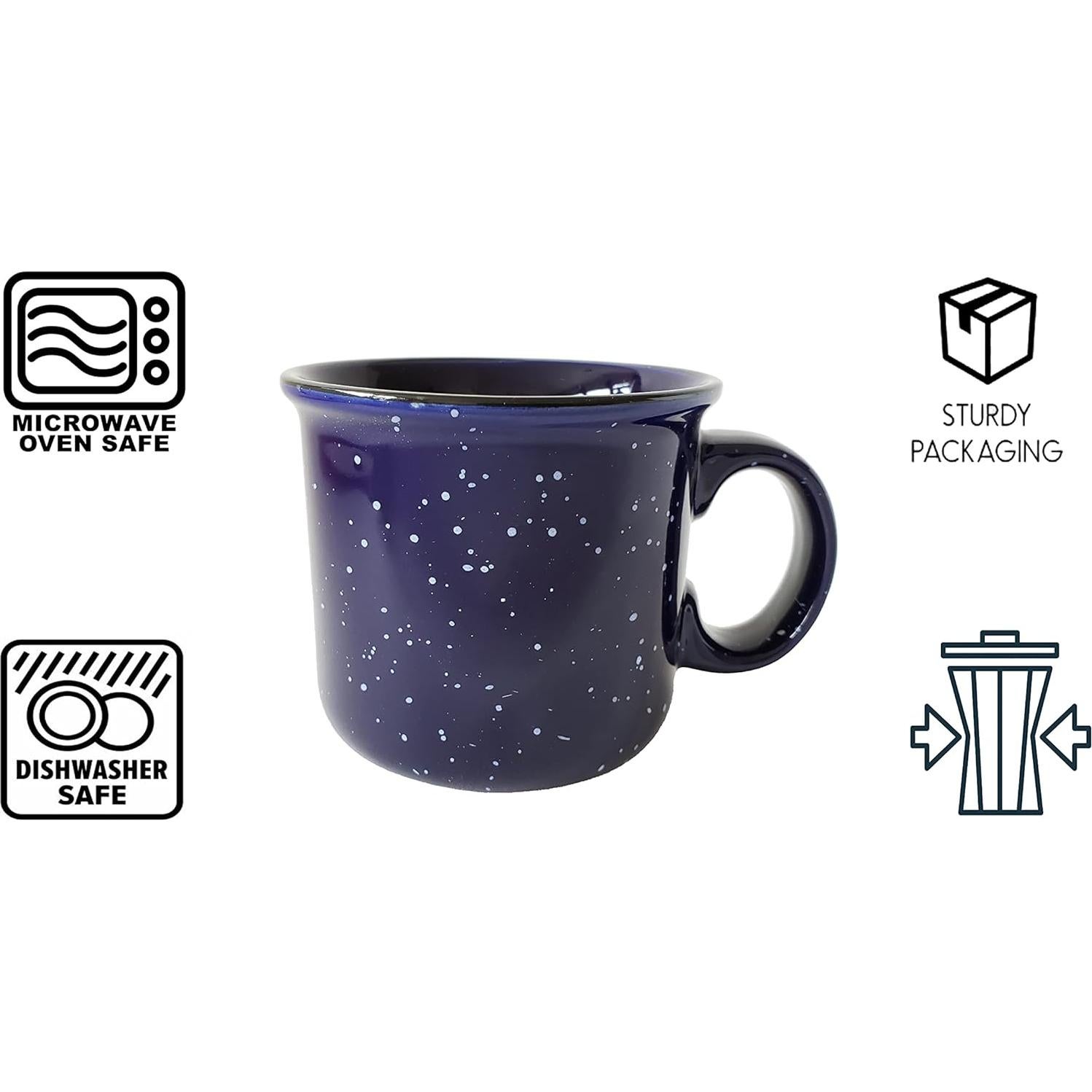 Set de 4 tazas de cerámica azul moteadas 396ml - Essential Drinkware
