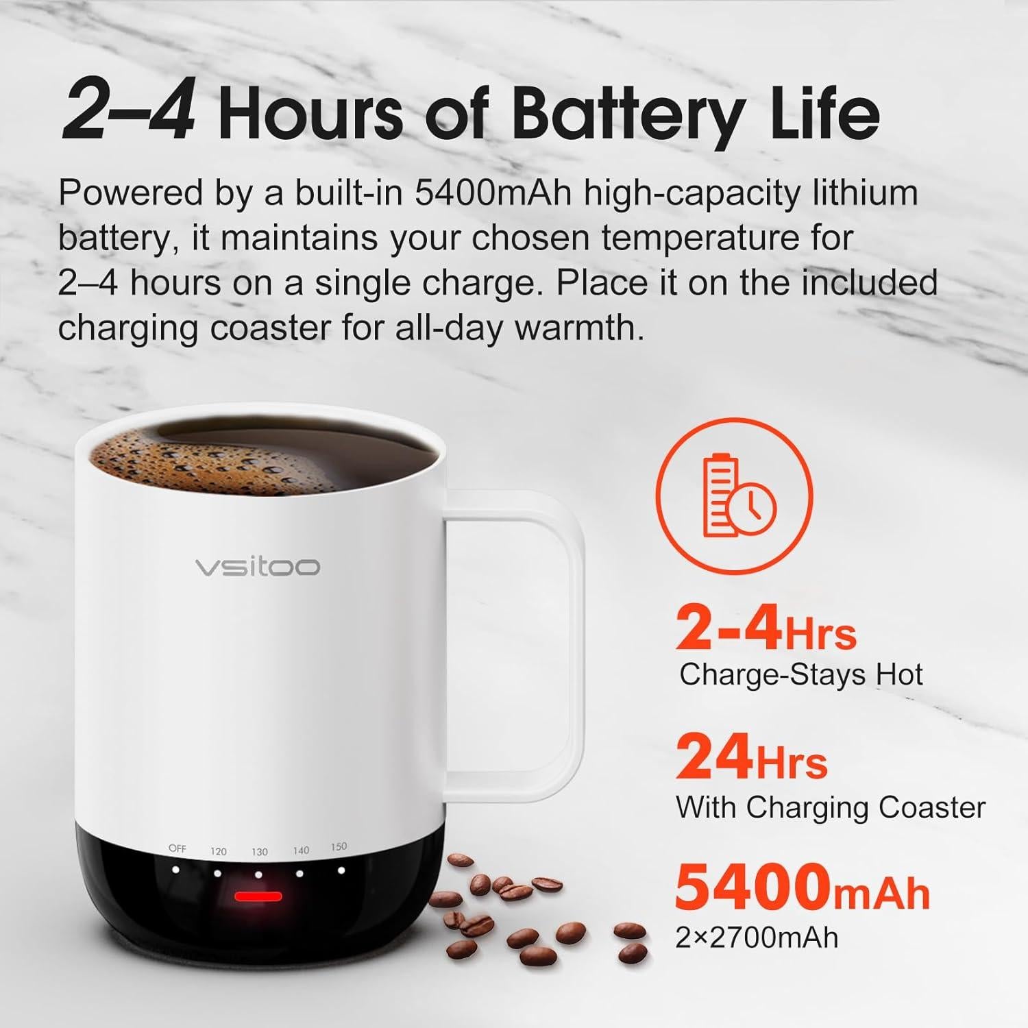 Taza Inteligente Autocalentable Vsitoo S3 Pro 414 ml - Control App