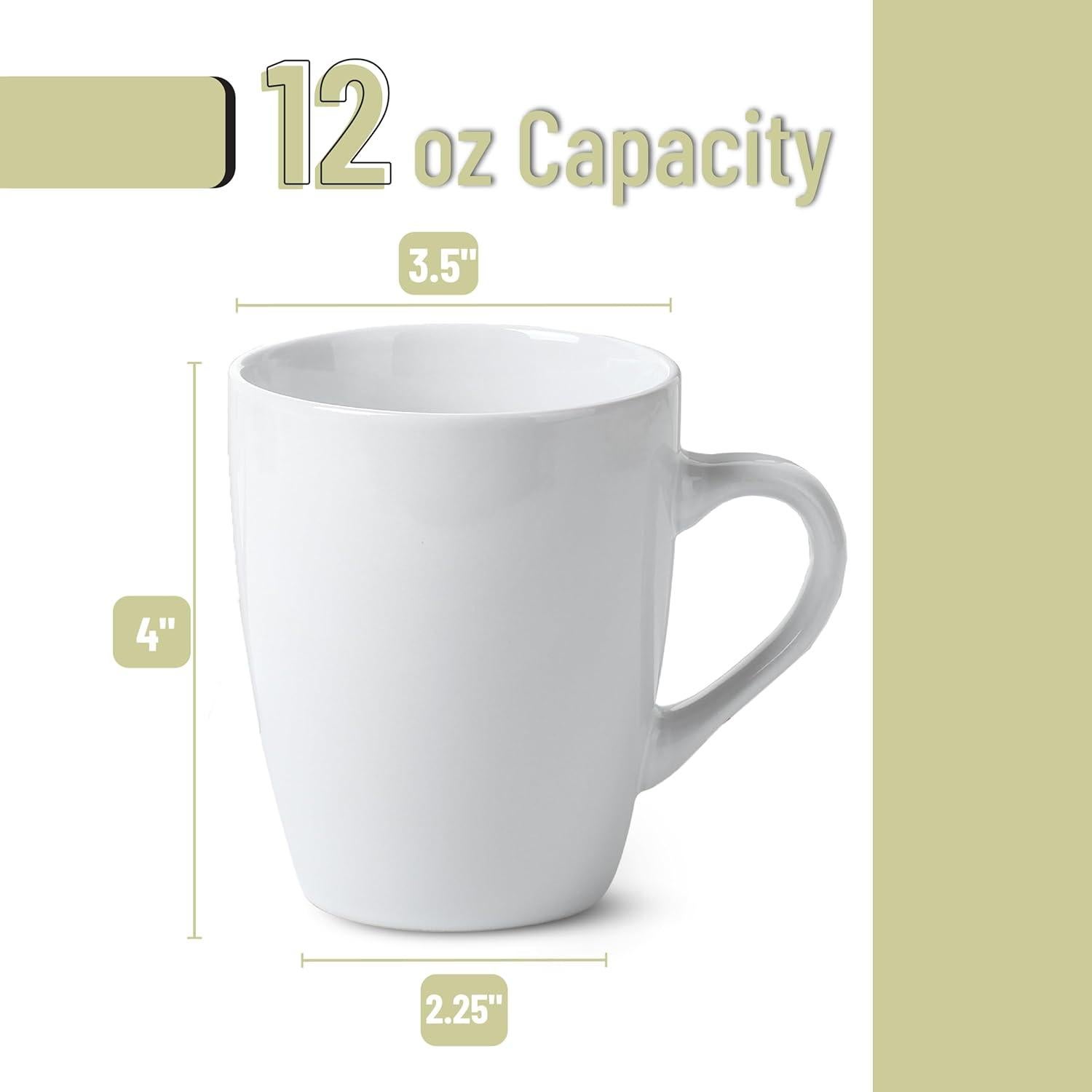 Juego de Tazas de Café Blancas 4x355 ml Porcelana Brew To A Tea