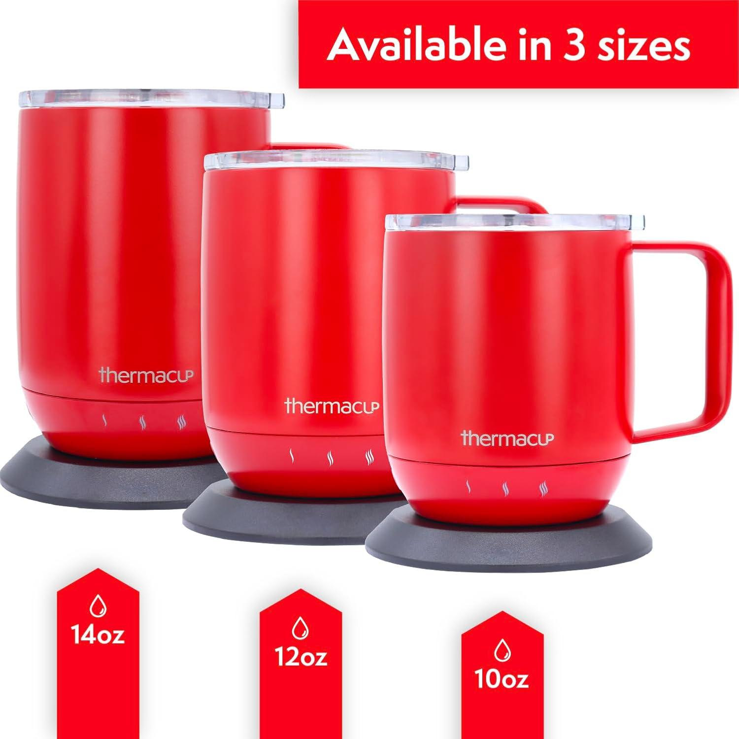 Taza inteligente autocalentable Thermacup 355 ml Rojo cereza