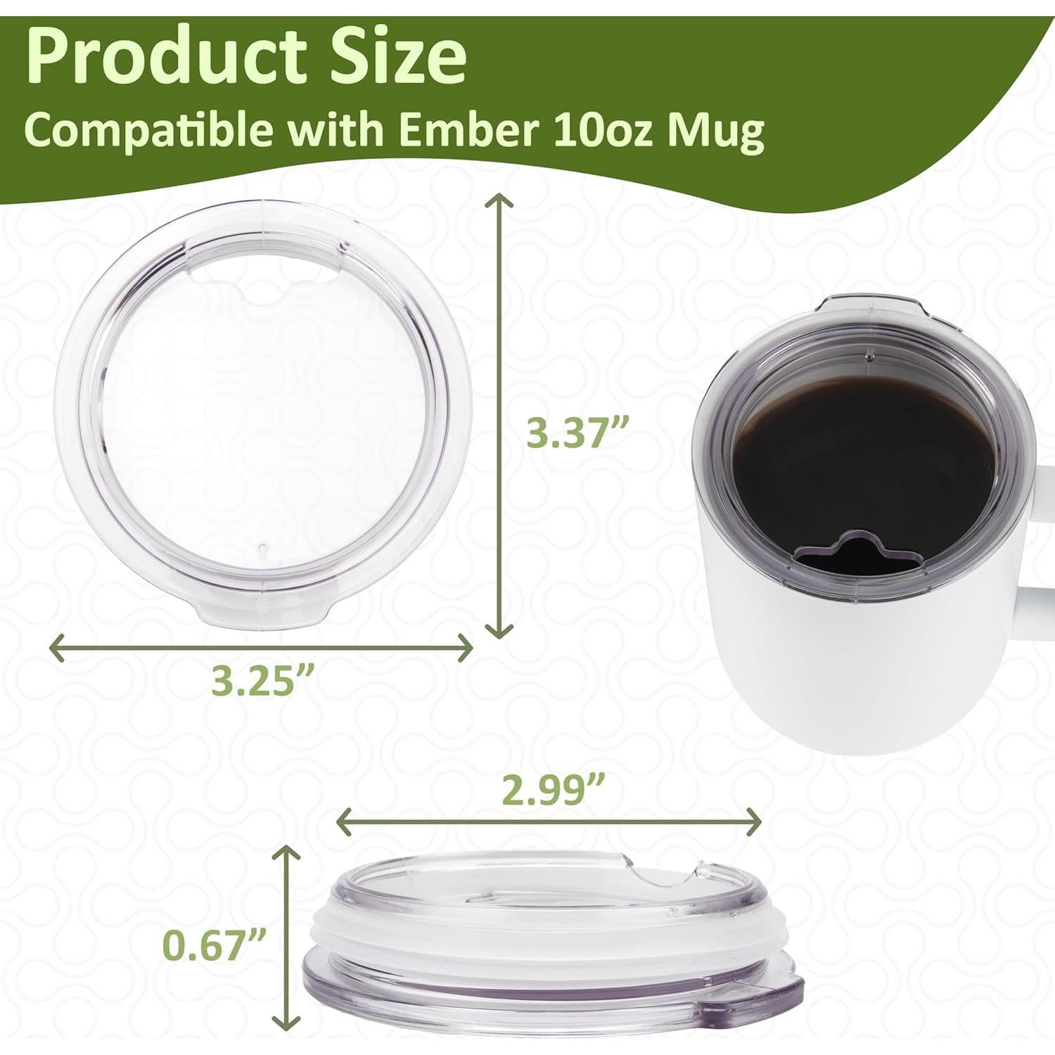 Tapa de Reemplazo LUVCOSY para Ember Smart Mug 10oz Transparente