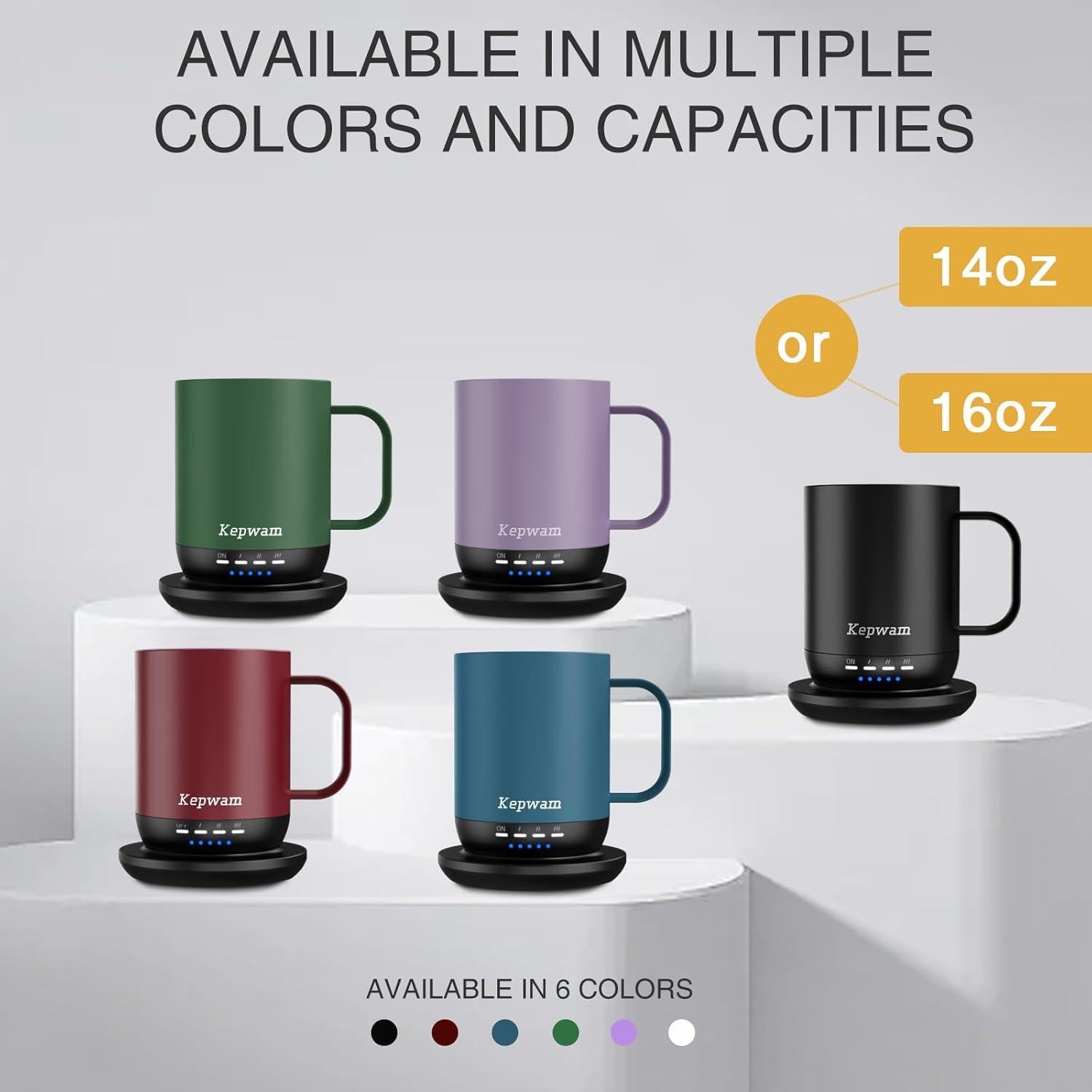 Taza Inteligente Autocalentable Kepwam 4000Ah 65°C