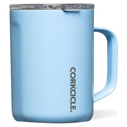Taza de Café Clásica Corkcicle 473ml Azul Bebé