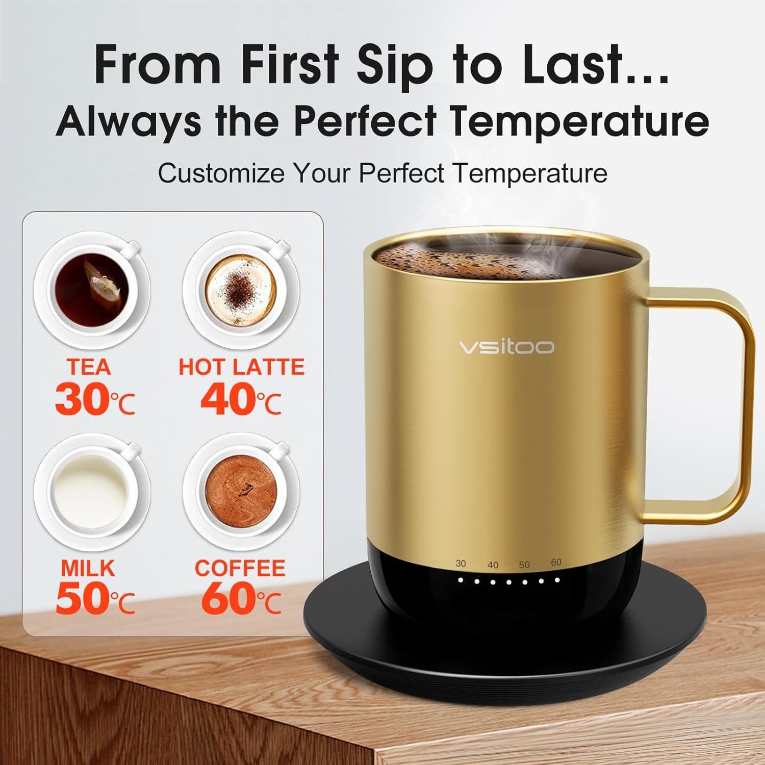 Taza de Café Calentada VSITOO S3 Pro Control Temperatura