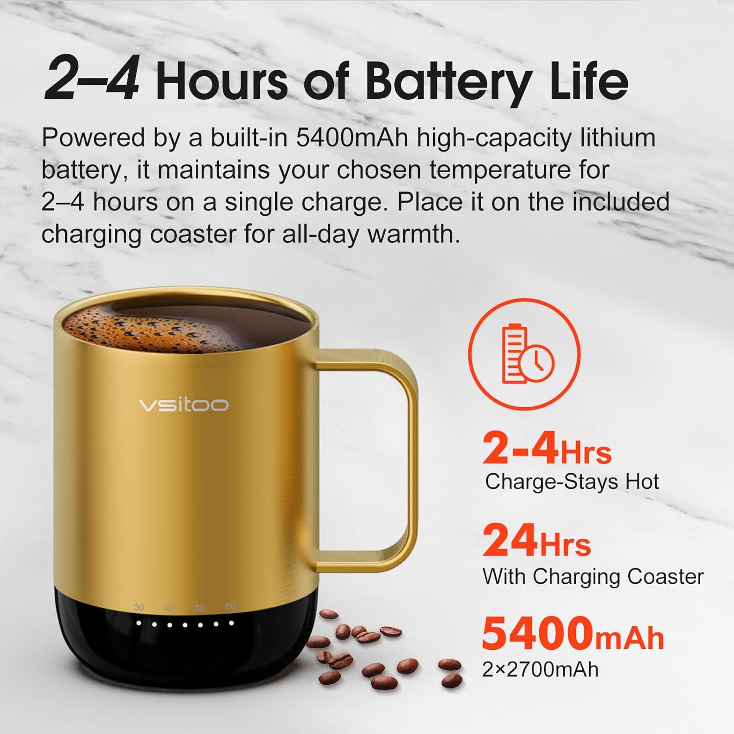 Taza de Café Calentada VSITOO S3 Pro Control Temperatura