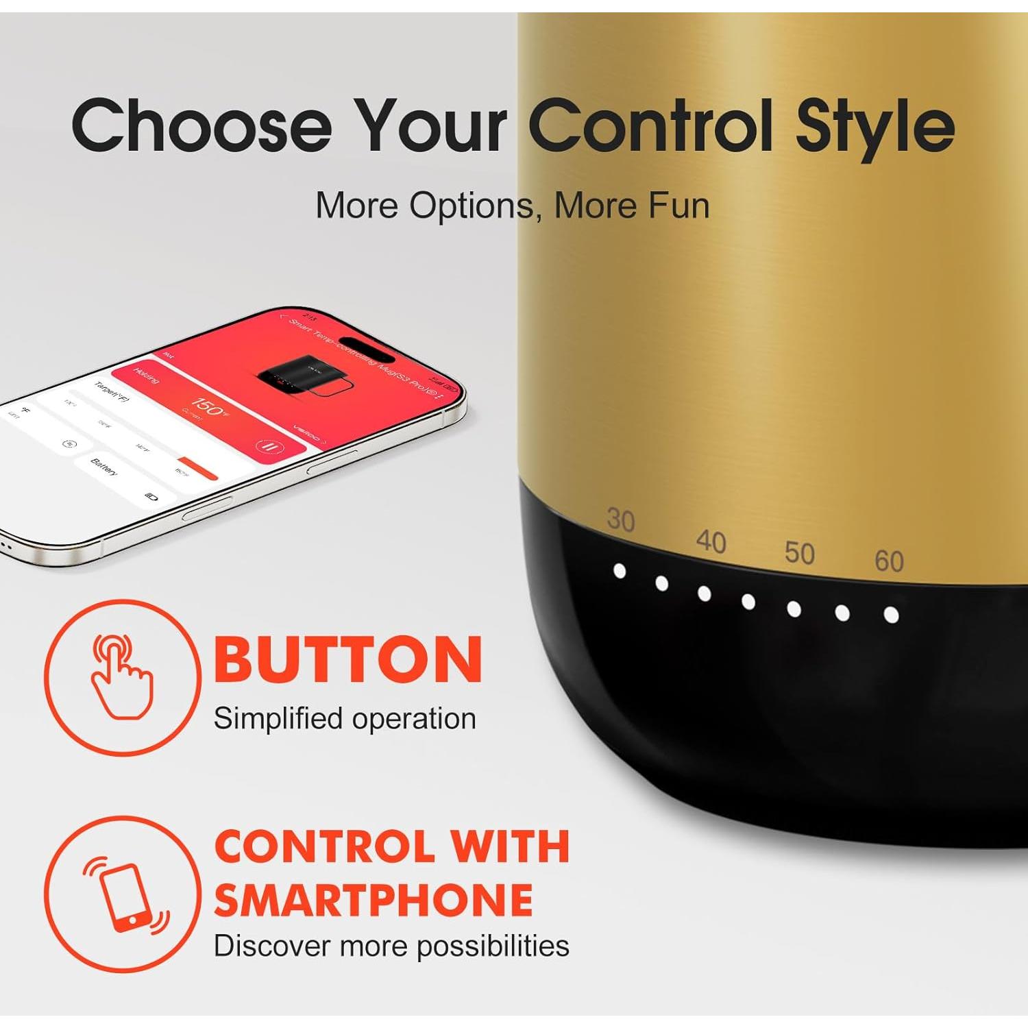 Taza de Café Calentada VSITOO S3 Pro Control Temperatura