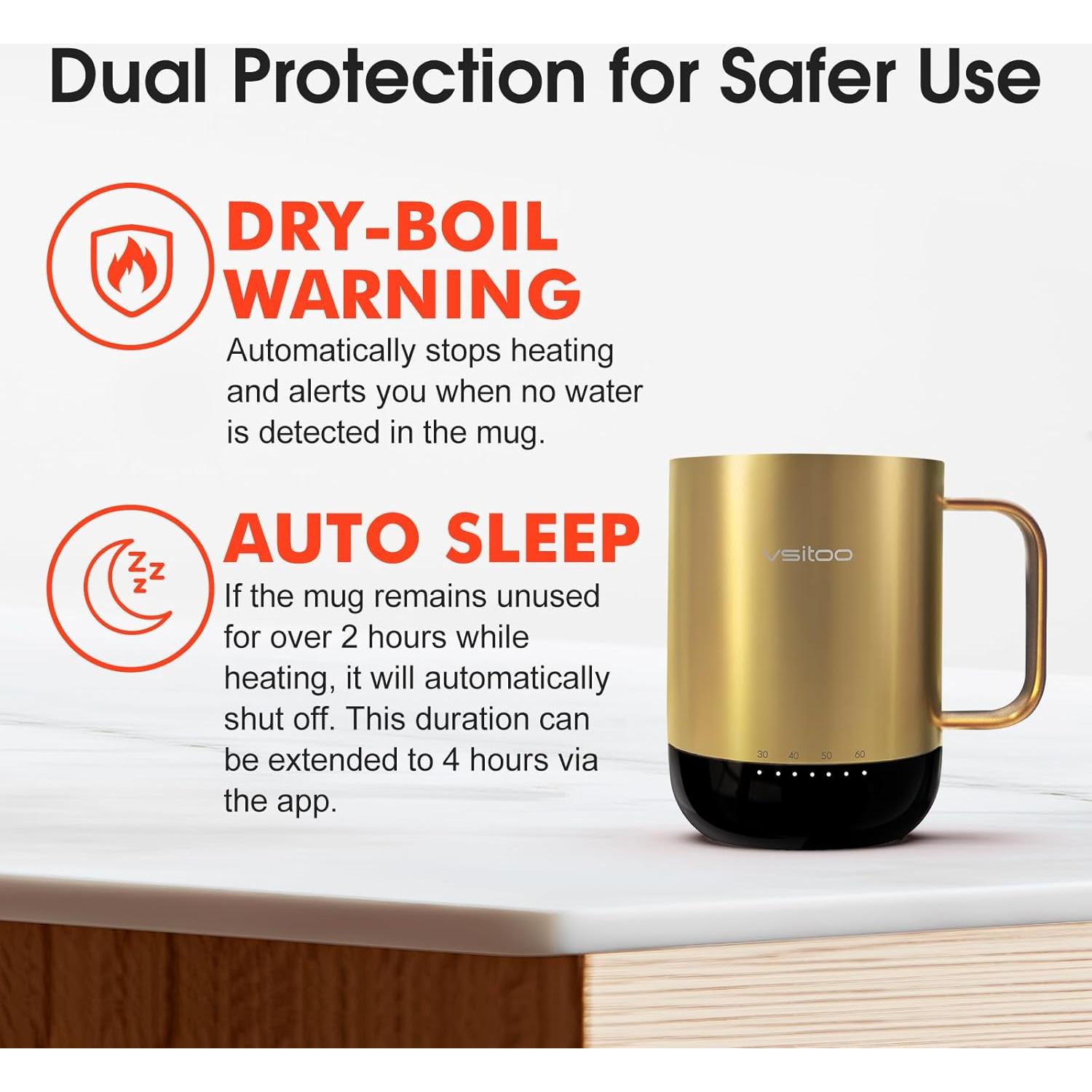 Taza de Café Calentada VSITOO S3 Pro Control Temperatura