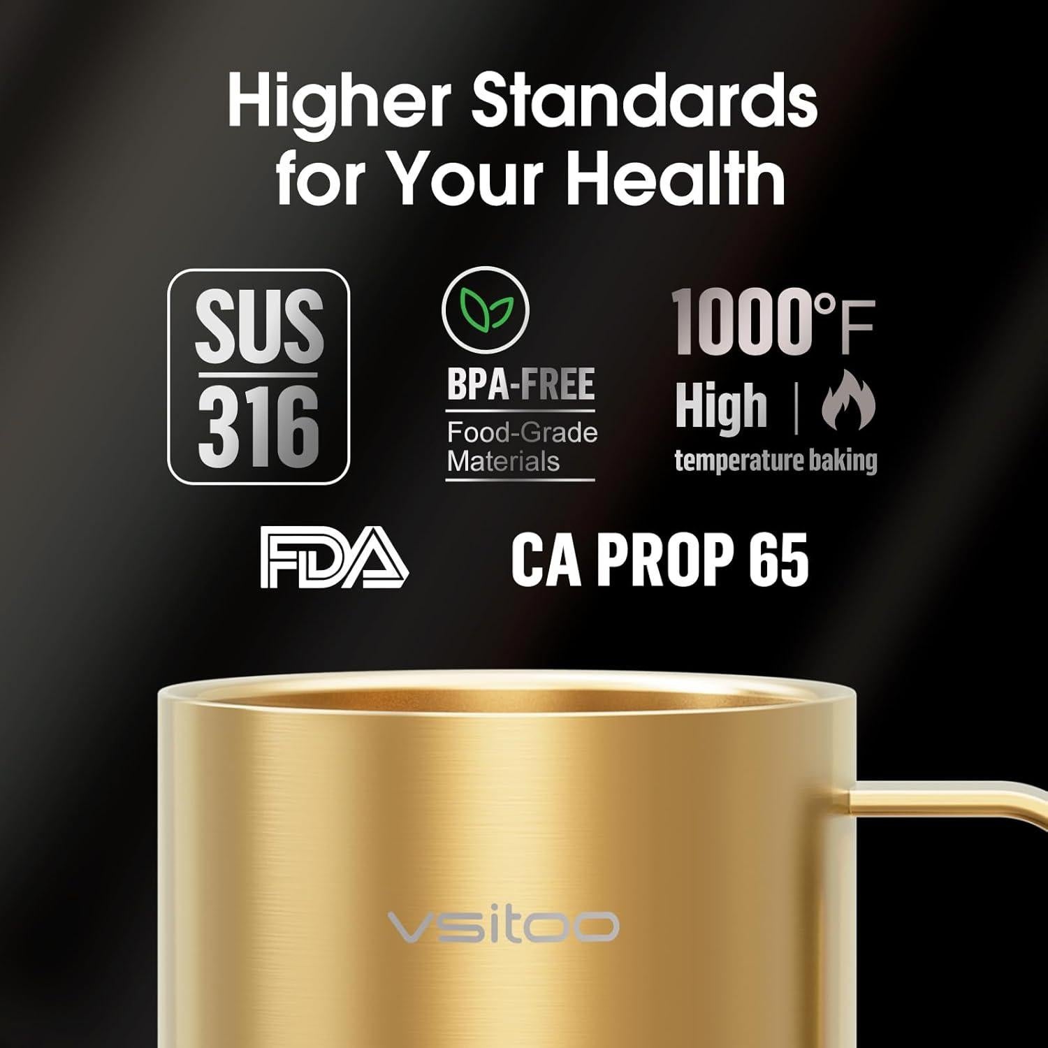 Taza de Café Calentada VSITOO S3 Pro Control Temperatura