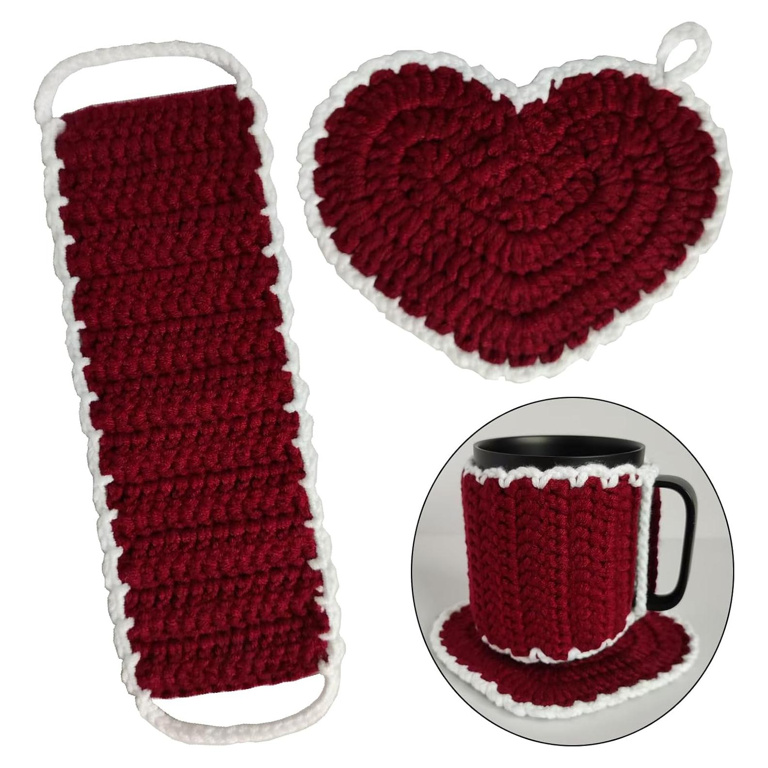 Juego de Mug con Calentador y Posavasos Corazón Wuryuema 14 oz