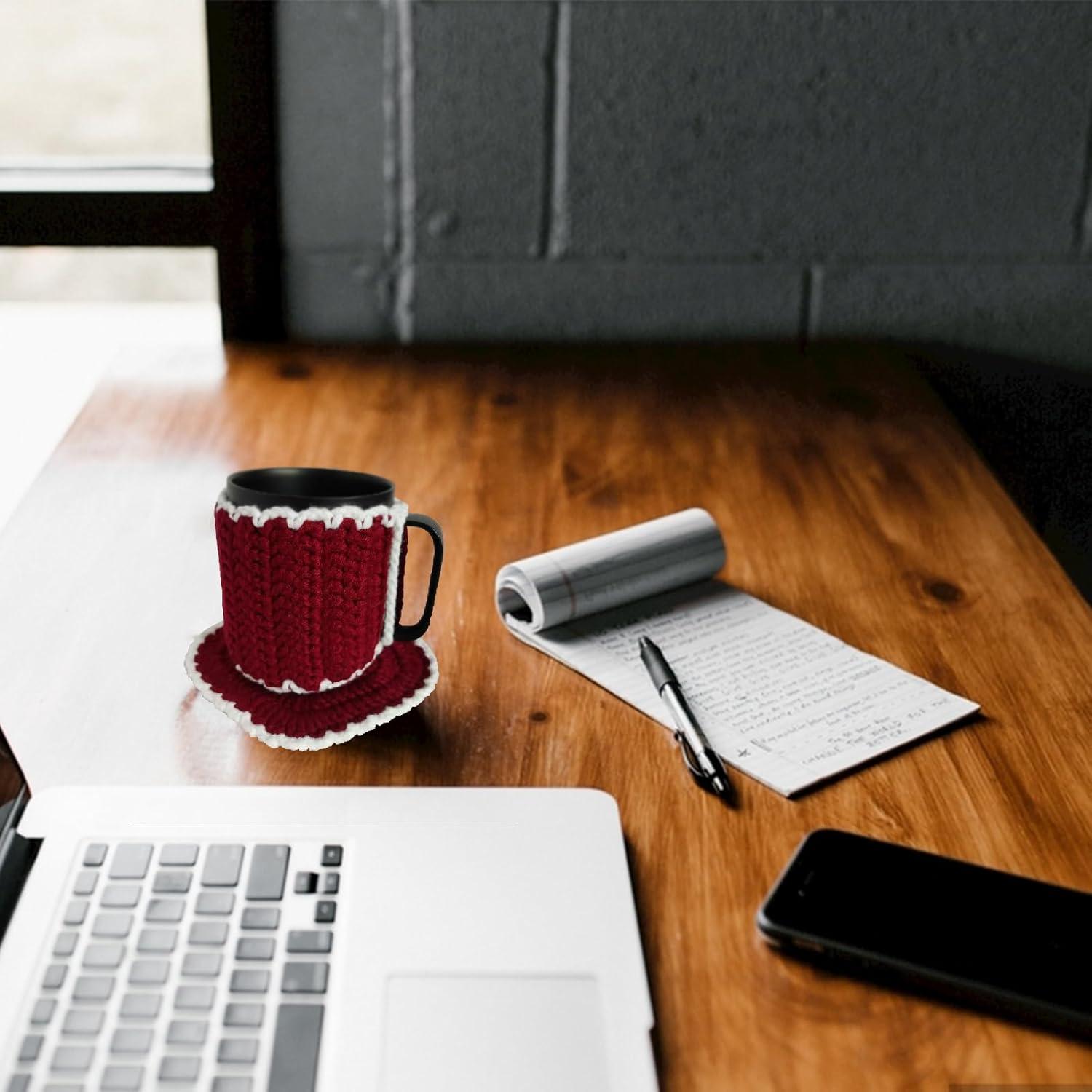 Juego de Mug con Calentador y Posavasos Corazón Wuryuema 14 oz