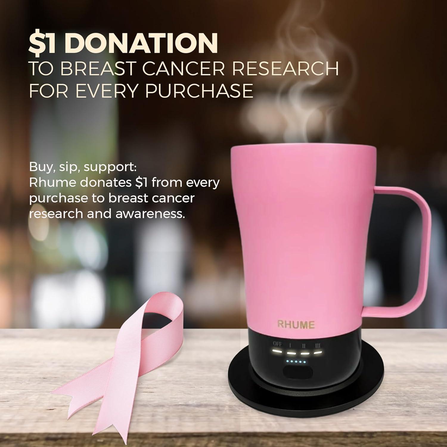 Taza autocalentable Rhume F2 396 ml control temperatura rosa