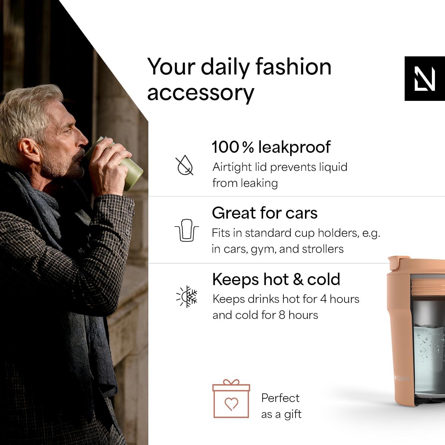 Taza Térmica LARS NYSØM 380ml Acero Inoxidable Durazno