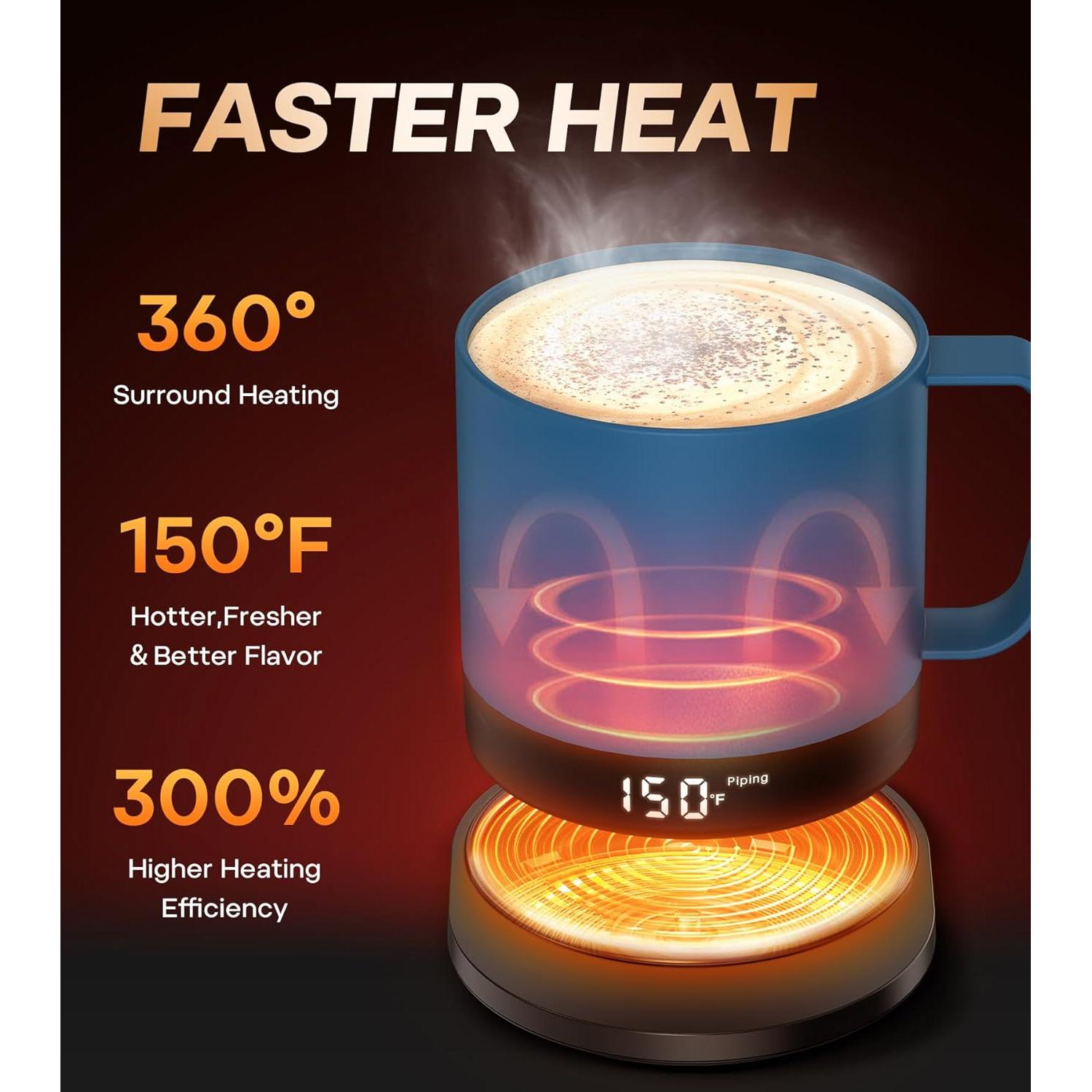 Taza de café autocalentable Buuo 14 oz con control de temperatura