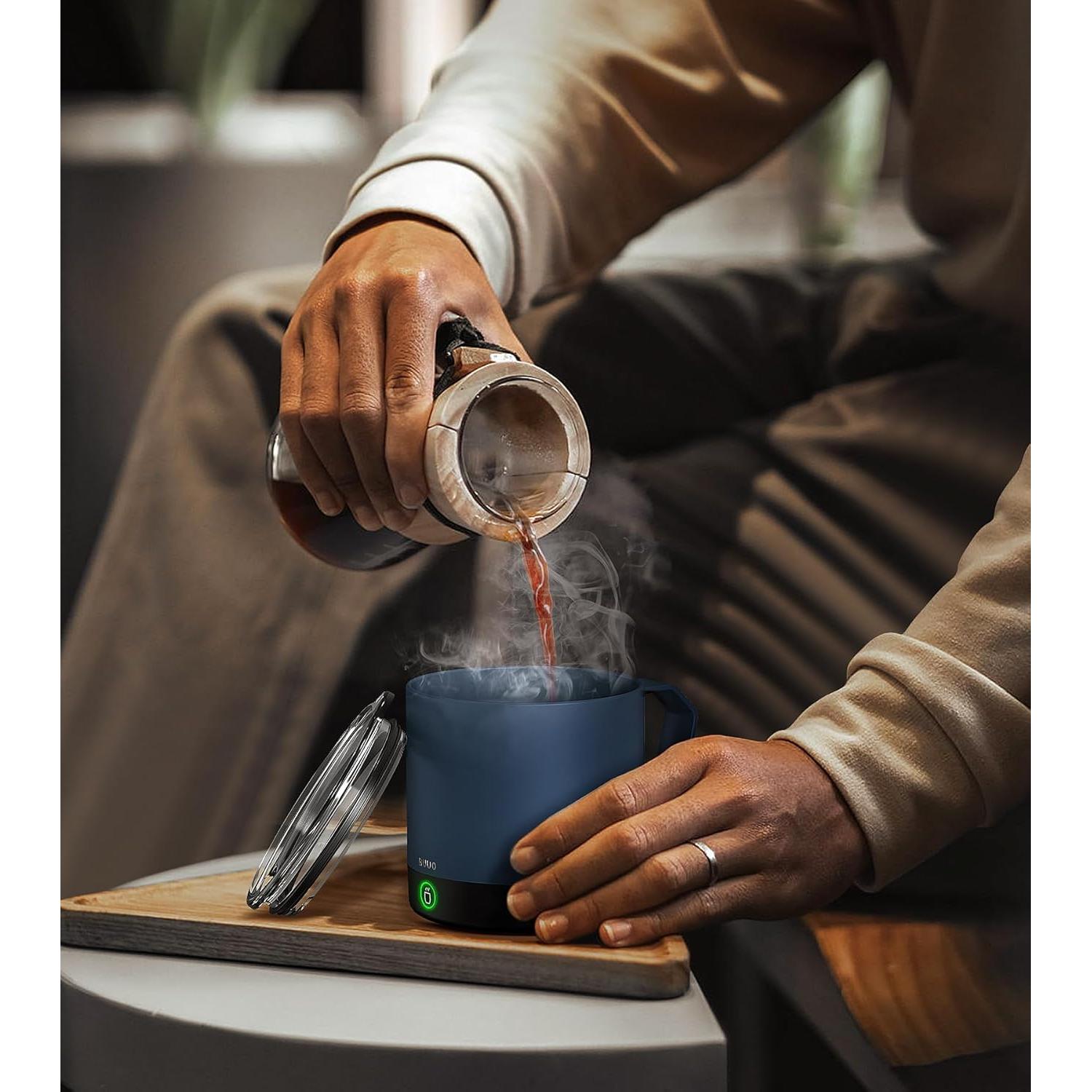 Taza de café autocalentable Buuo 14 oz con control de temperatura