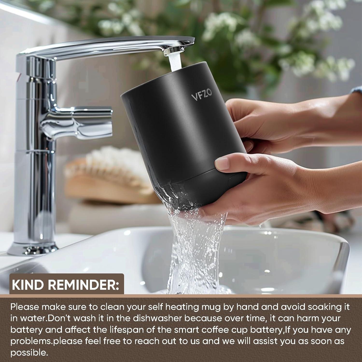 Taza Inteligente VFZO Autocalentable 12oz Negra con LED