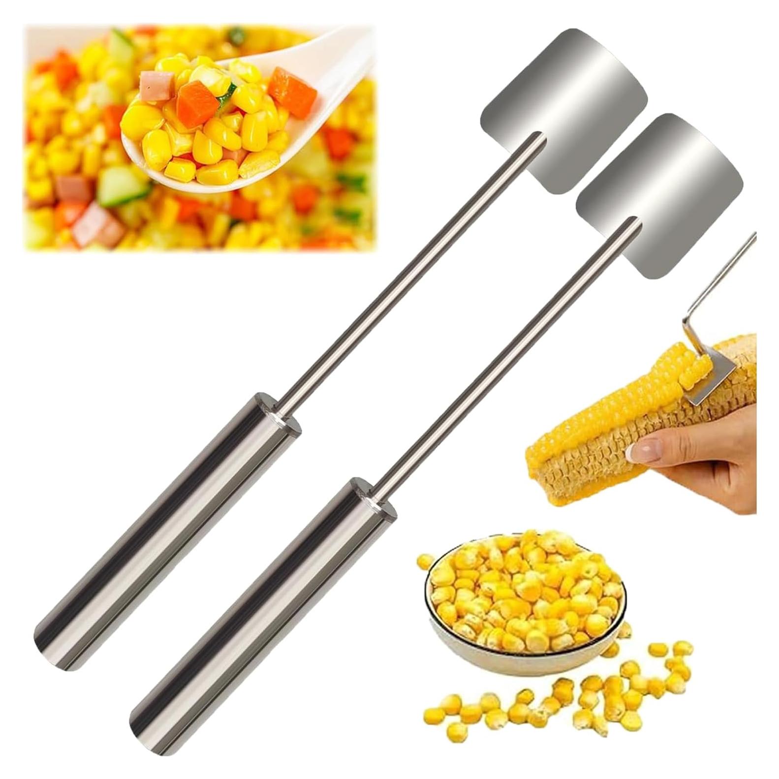 Pelador de Maíz TEZKIM, Acero Inoxidable, 2 Piezas