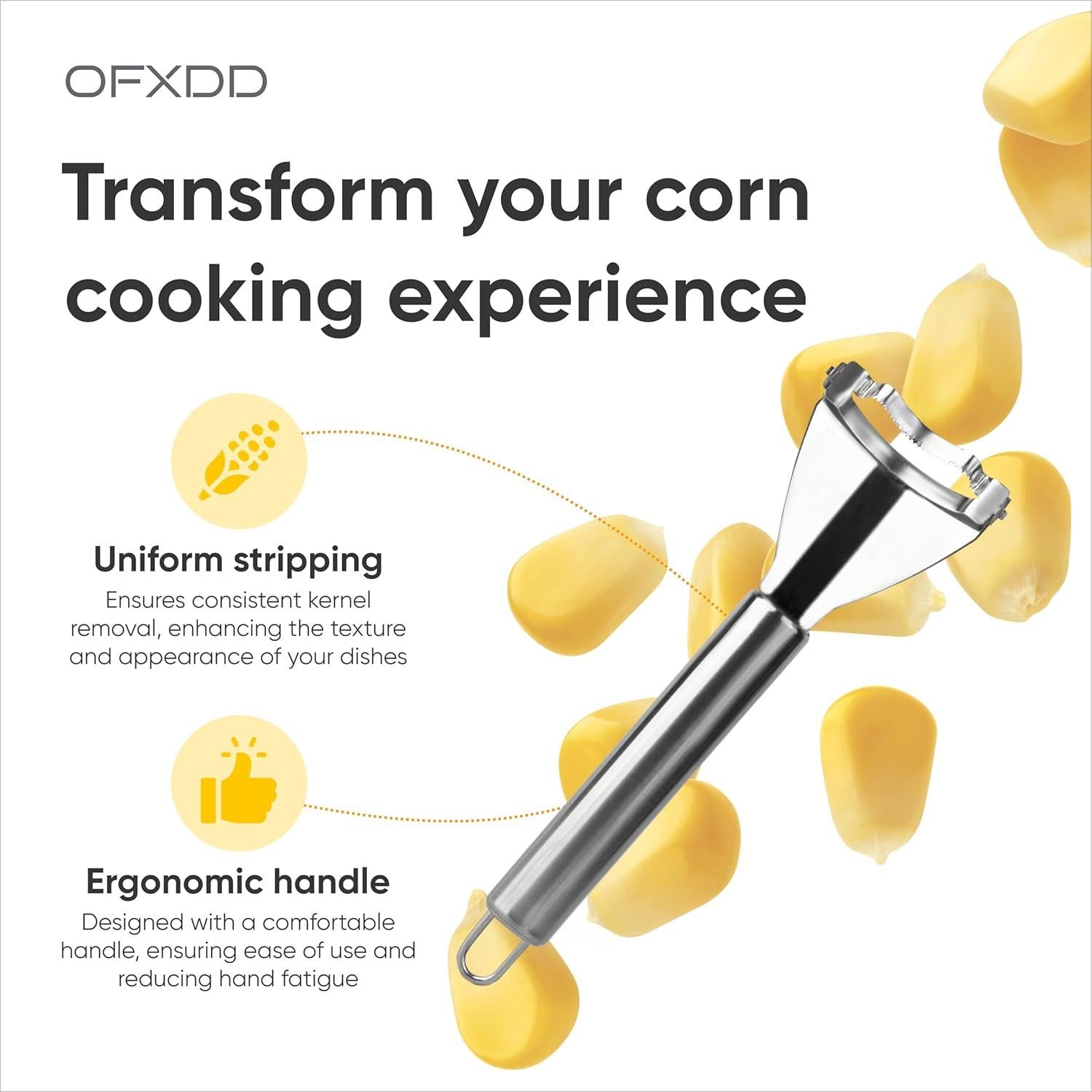 Desgranador de Maíz OFXDD B889 Acero Inoxidable Ergonómico