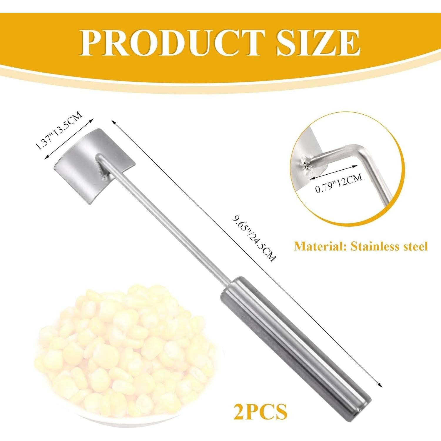 Juego de desgranadores de maíz Braxan, acero inoxidable, 2 piezas